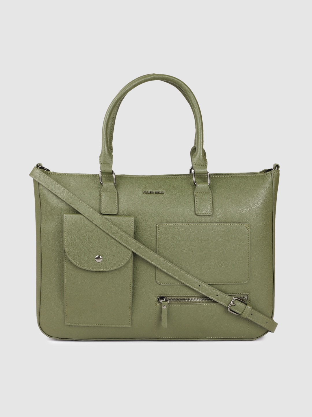 

Allen Solly Women Olive Green Solid Laptop Bag