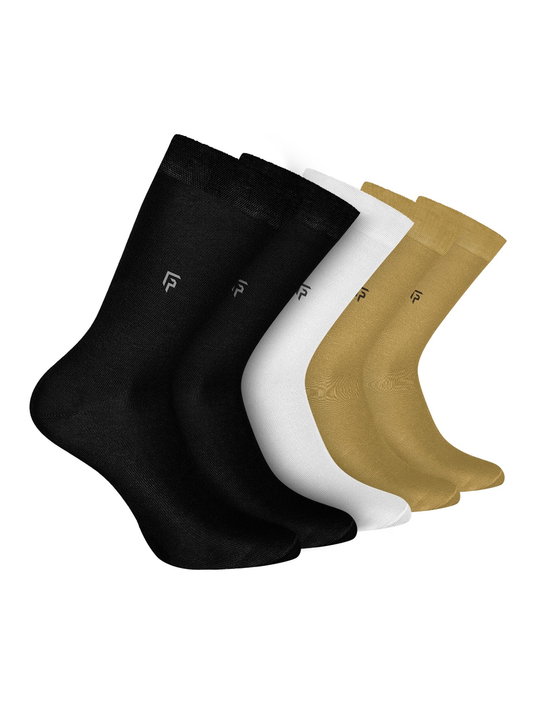 

FOOTPRINT Men 5 Pairs Anti Odour Organic Cotton Calf-Length Solid Bamboo Formal Socks, Brown