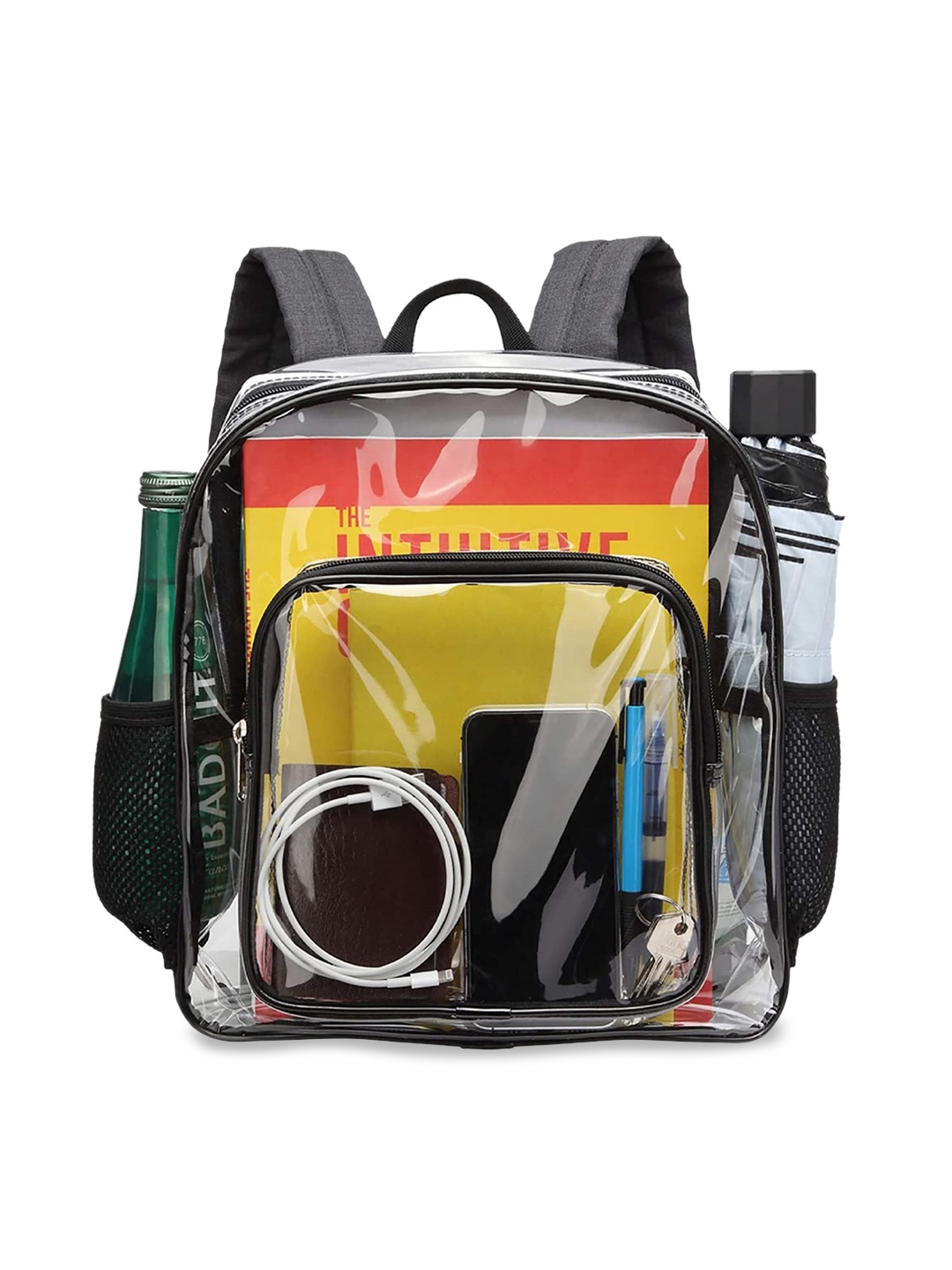 

LYF5STAR Kids Transparent & Black Formal Backpack