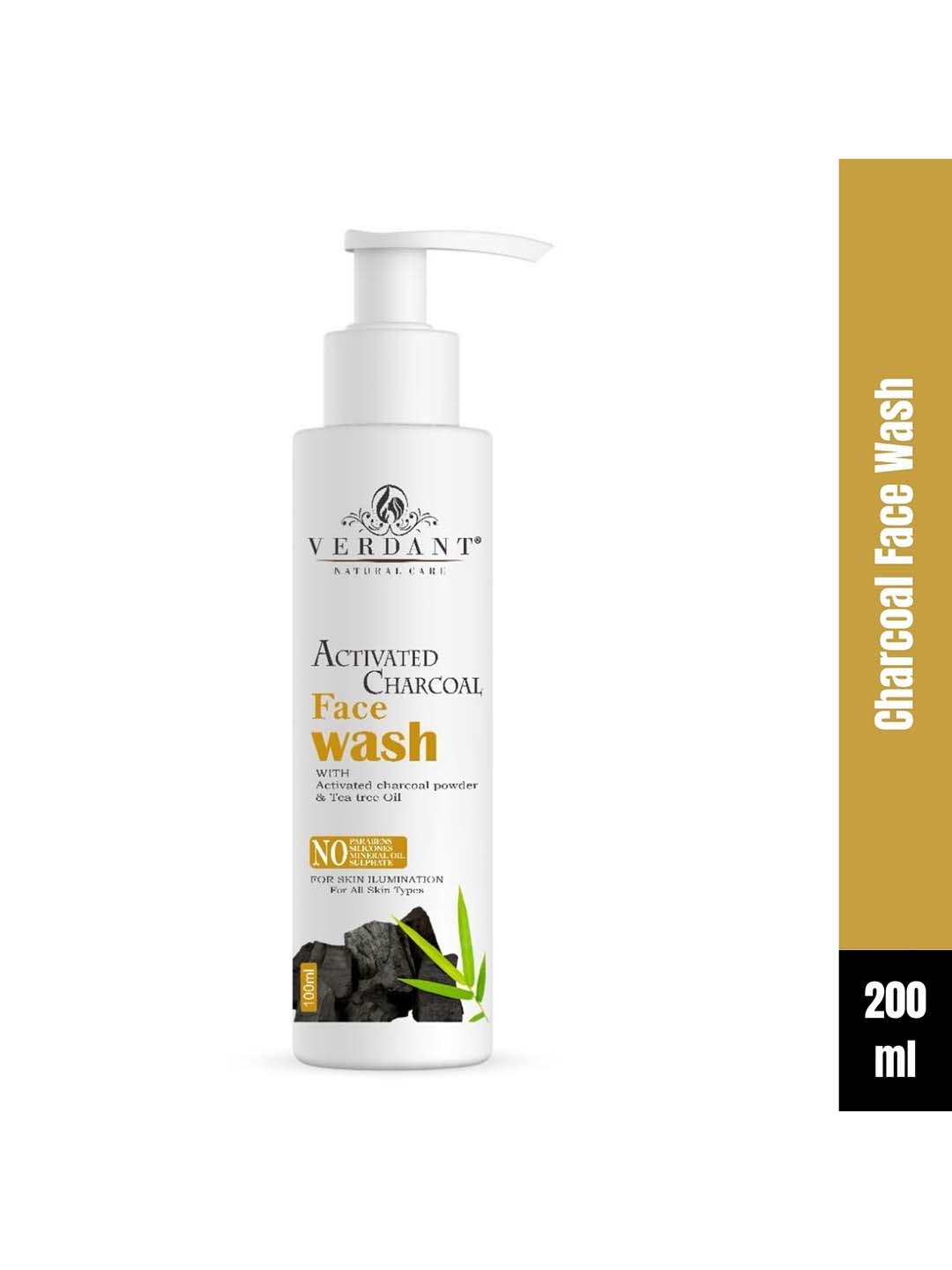 

Verdant Natural Care Activated Charcoal Face Wash - 200 ml, White