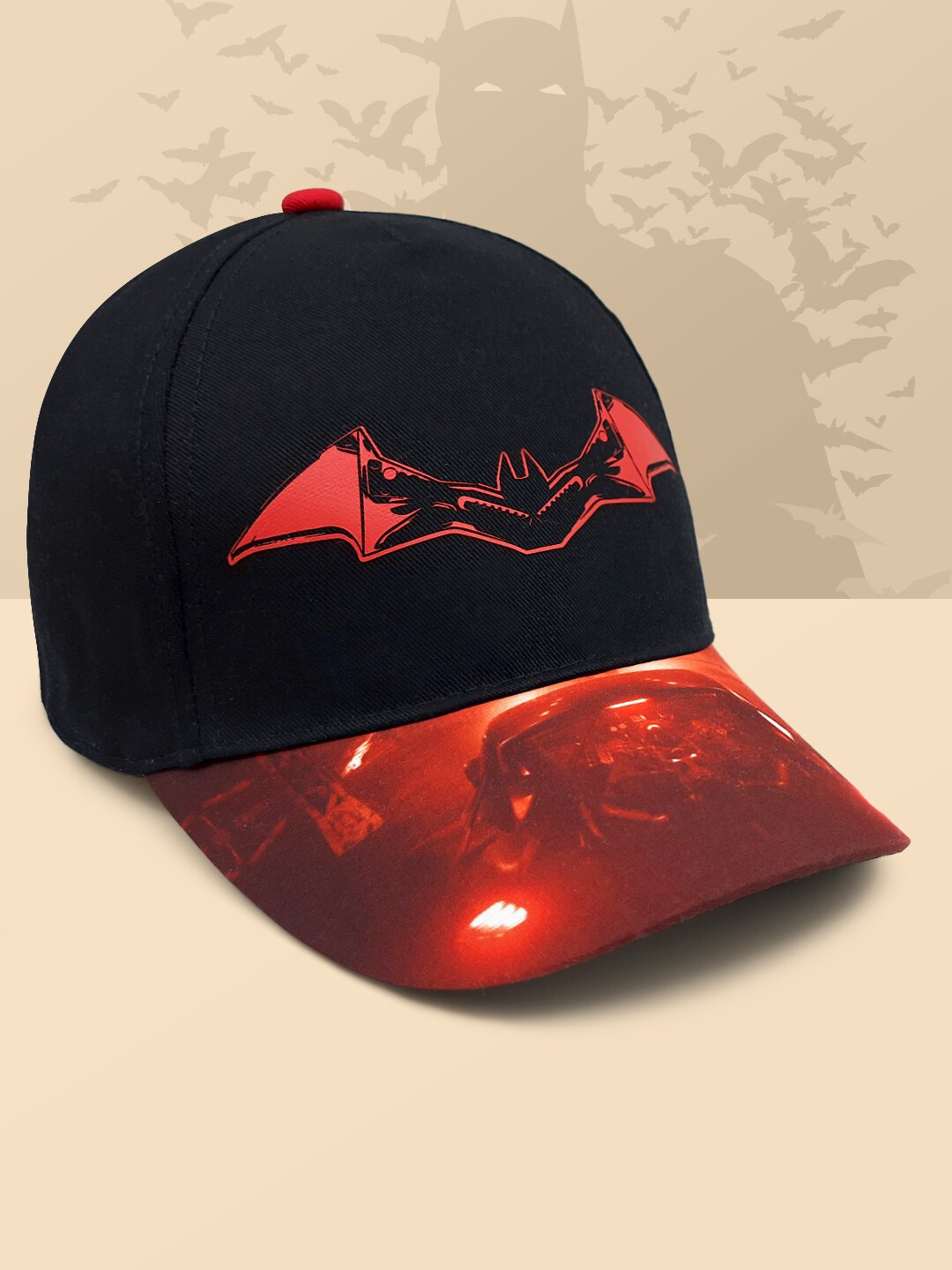 

Kids Ville Boys Black & Red Batman Printed Baseball Cap