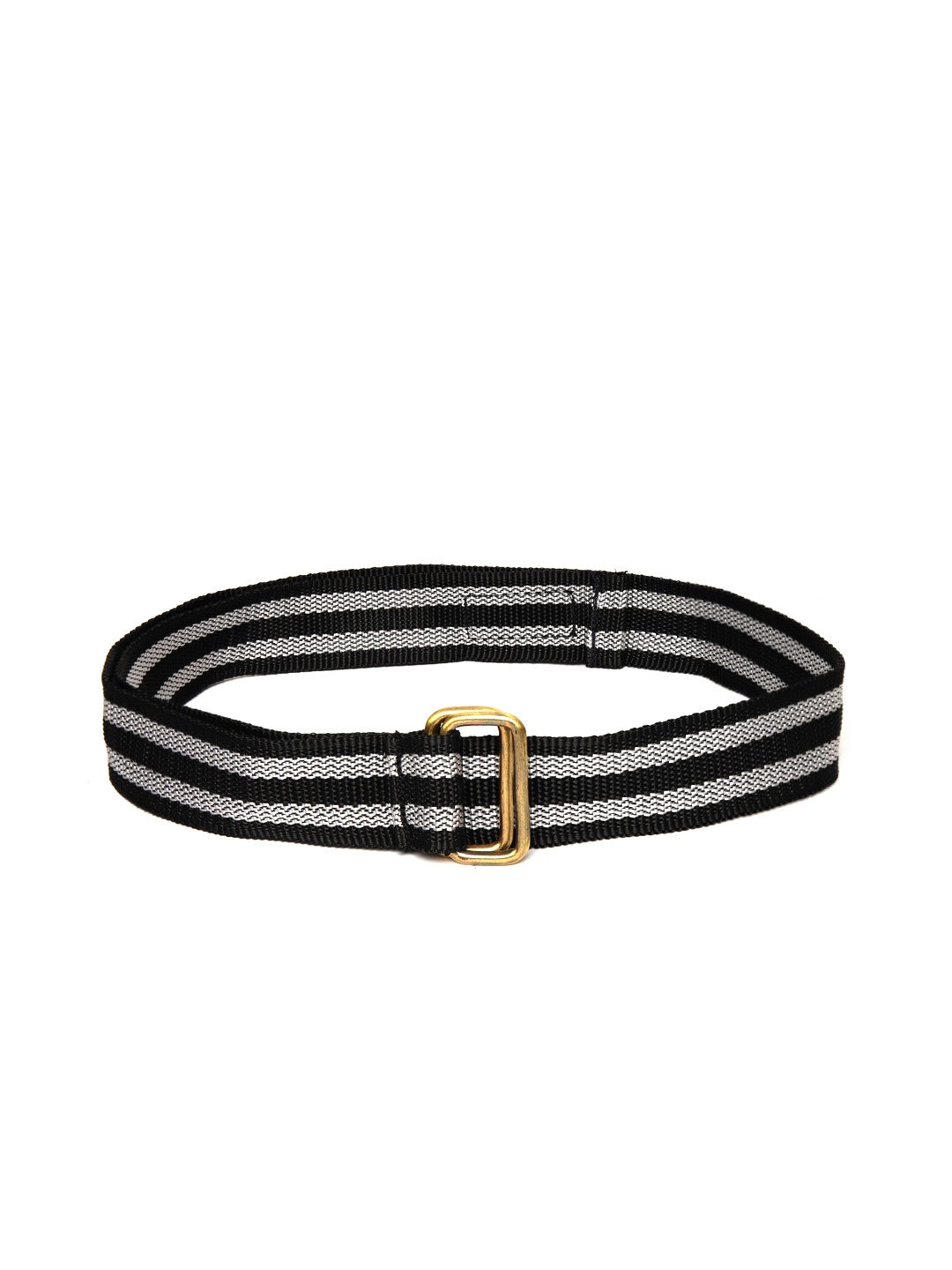 

BAD HABIT Men Black Striped Belt