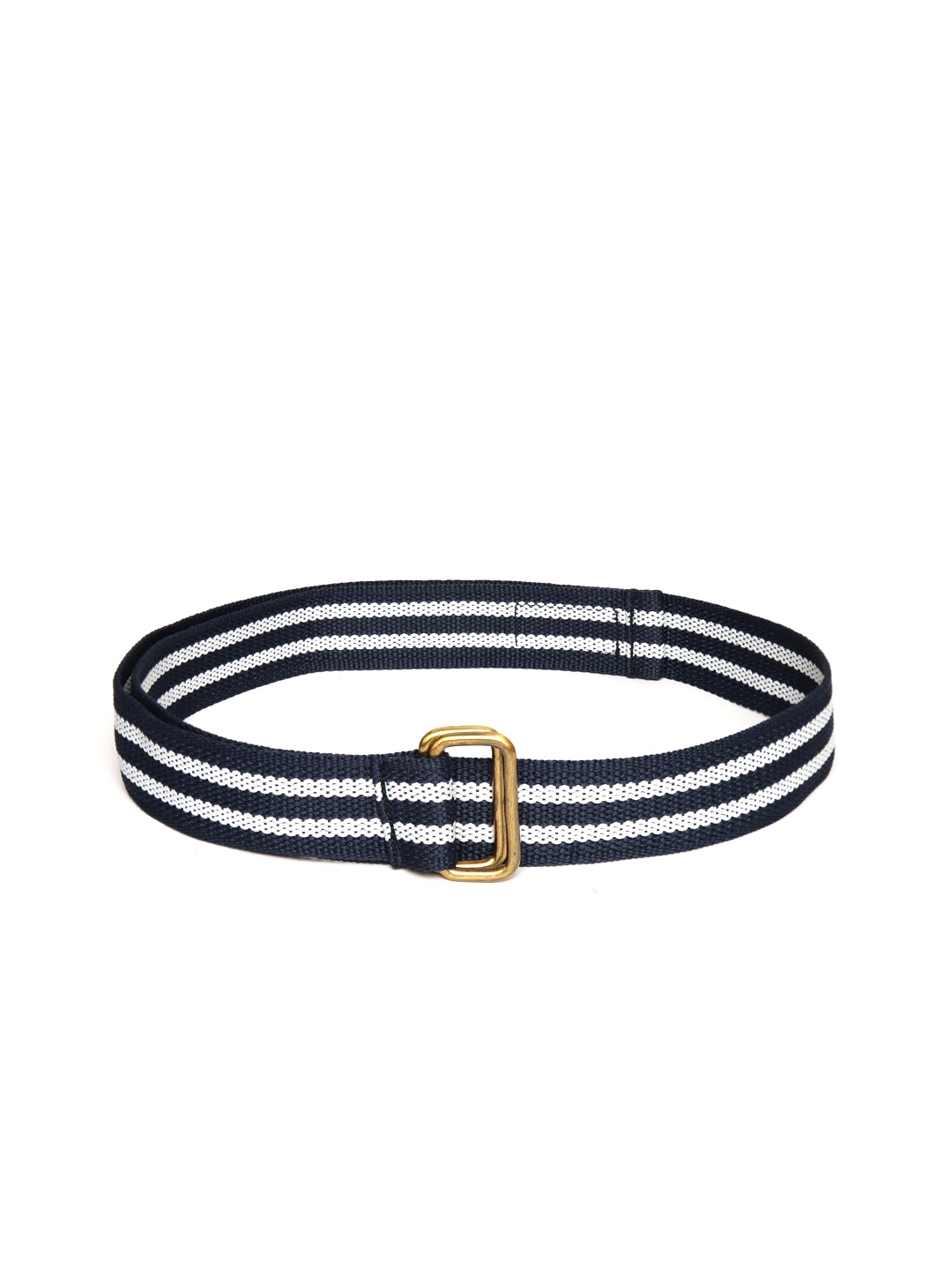 

BAD HABIT Men Navy Blue Striped Belt