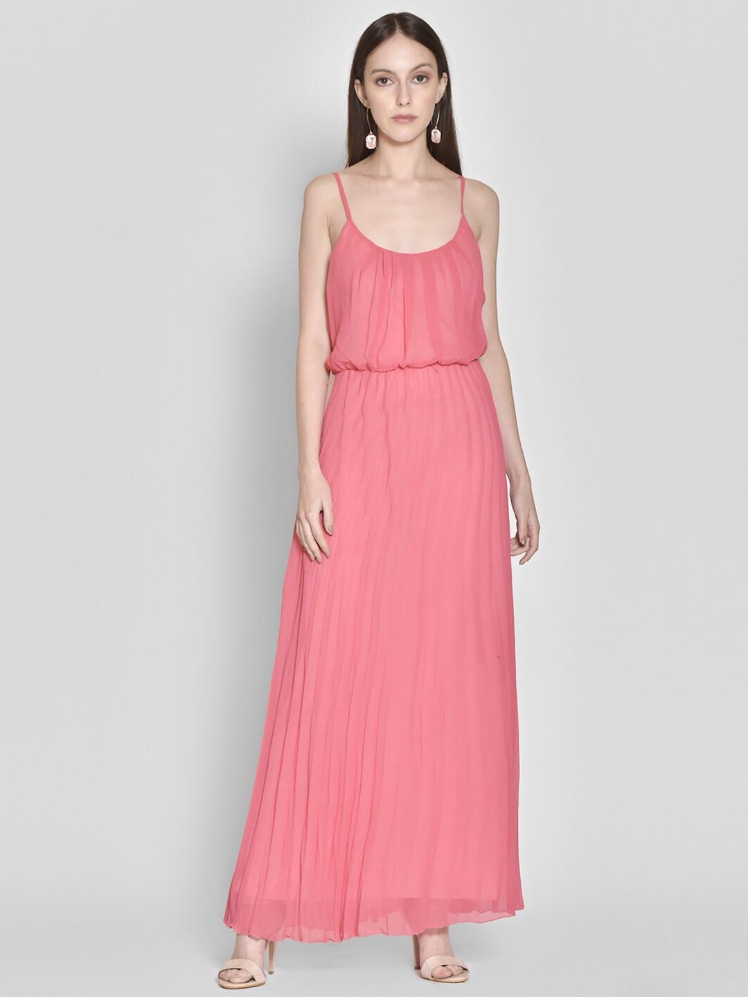 

250 DESIGNS Pink Georgette Maxi Dress