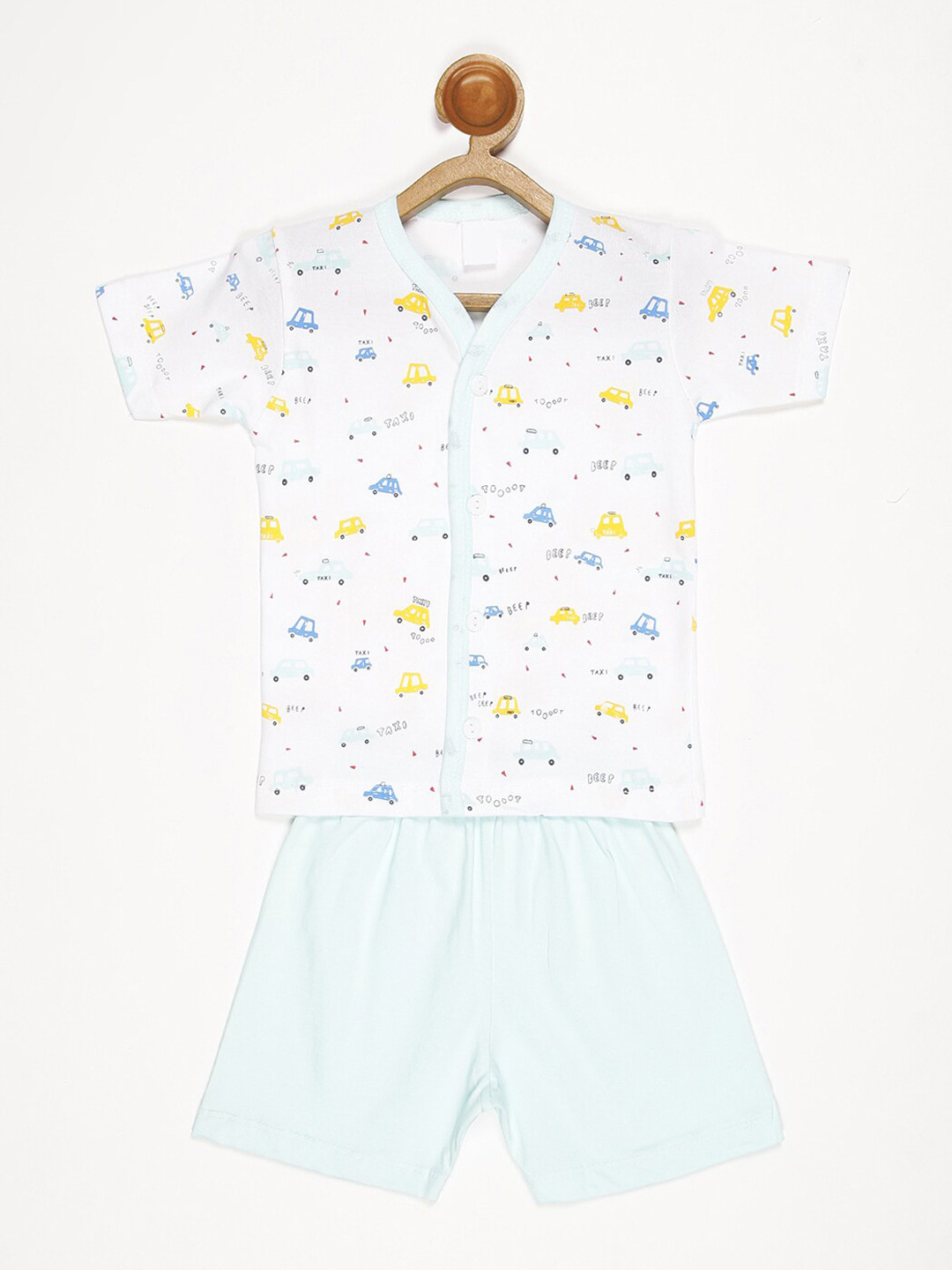

V2 Value & Variety Boys Blue & White Printed T-shirt with Shorts