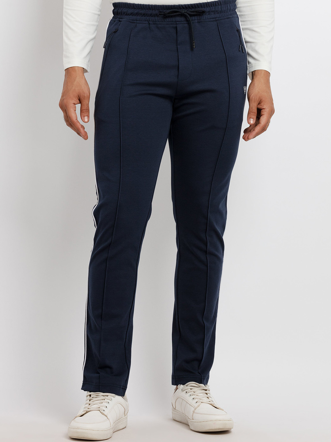 

Status Quo Men Navy-Blue Solid Cotton Track Pant