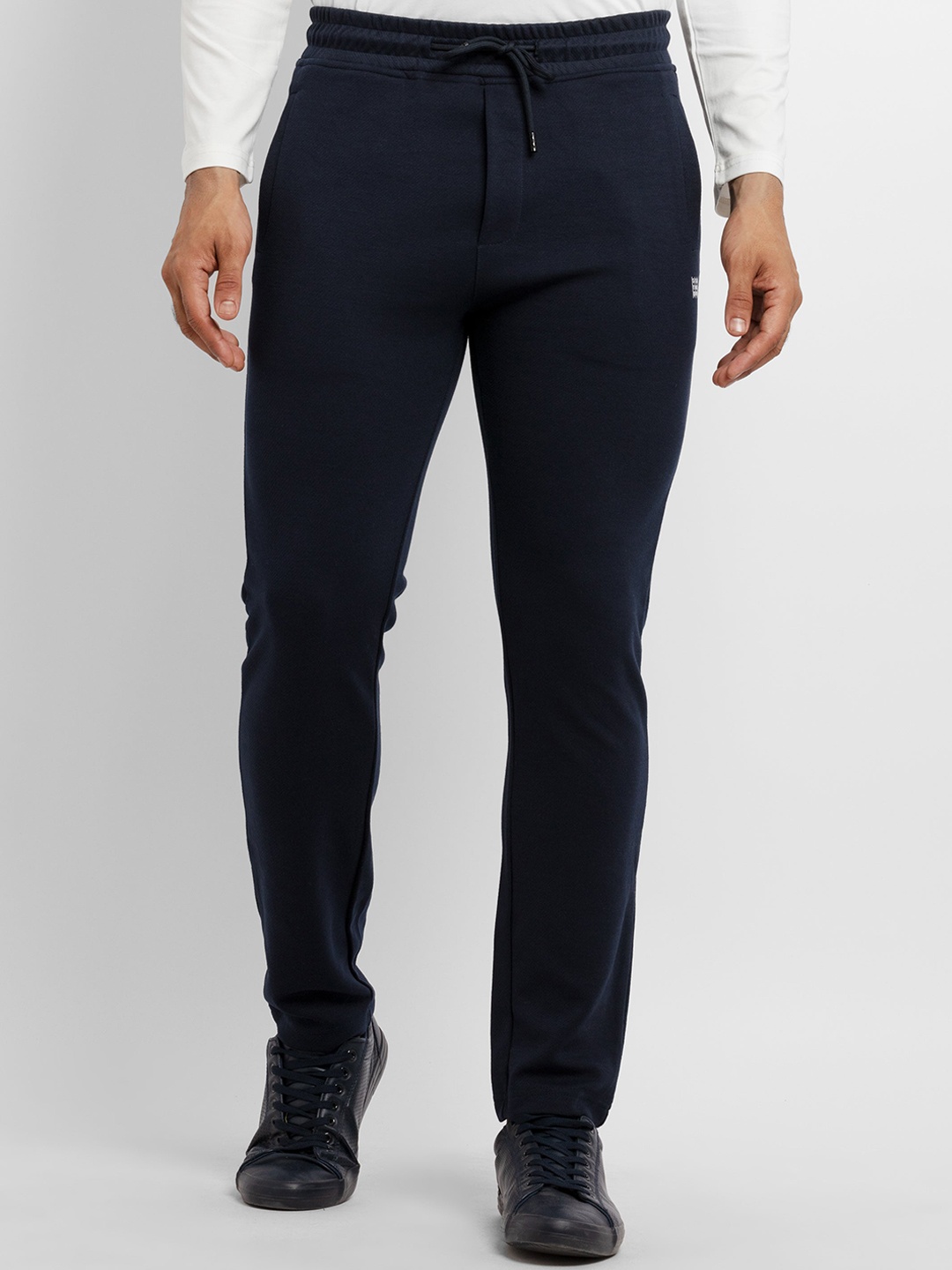 

Status Quo Men Navy Blue Solid Trackpants