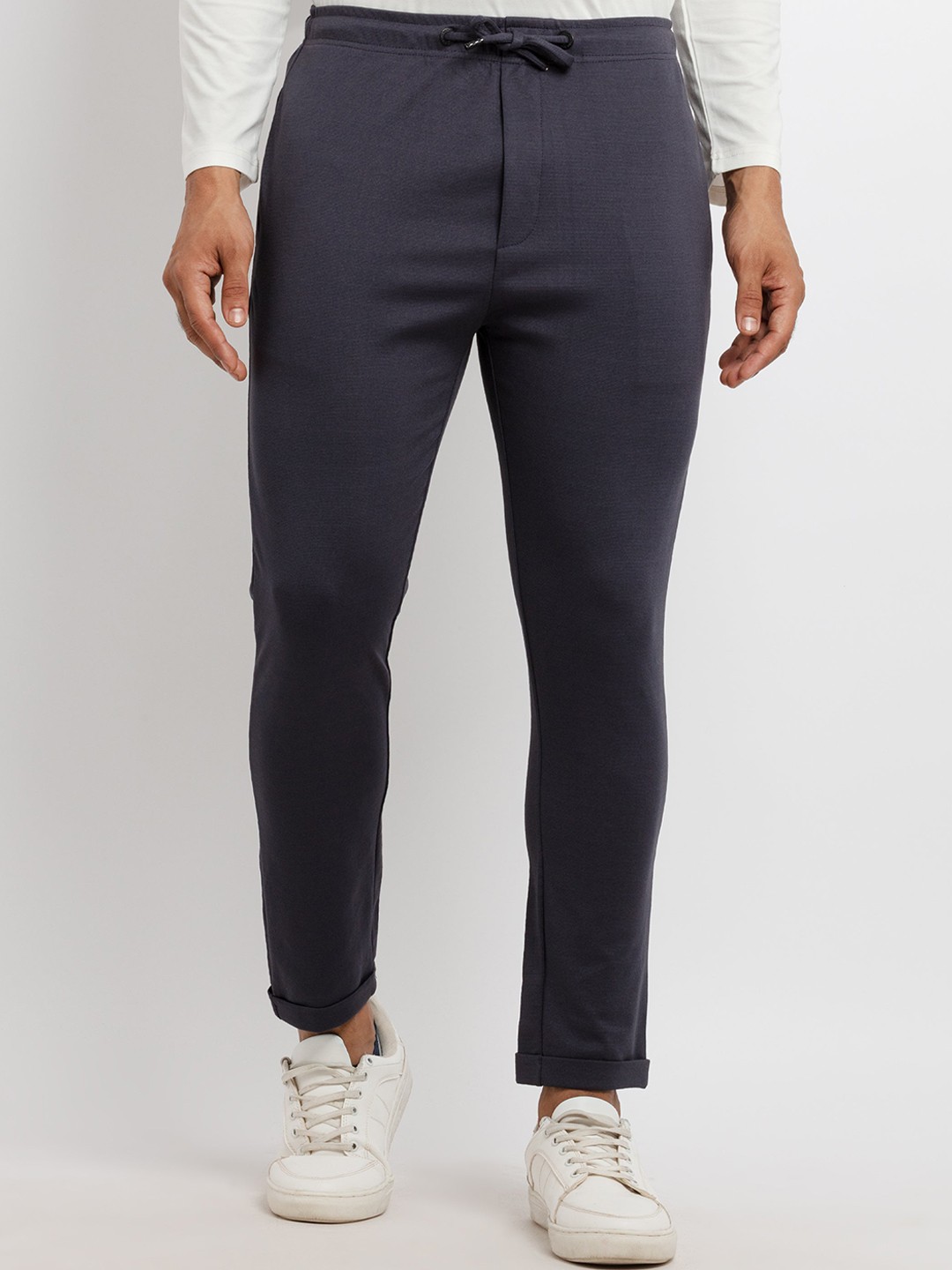 

Status Quo Men Navy Blue Solid Track Pant