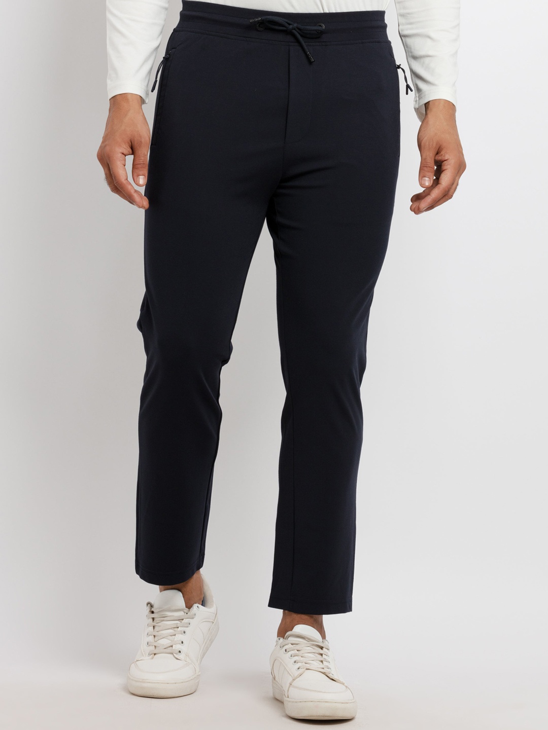 

Status Quo Men Navy-Blue Solid Cotton Track Pants