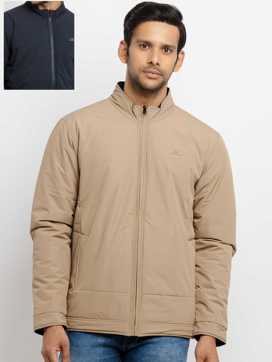 

Status Quo Men Beige Padded Jacket