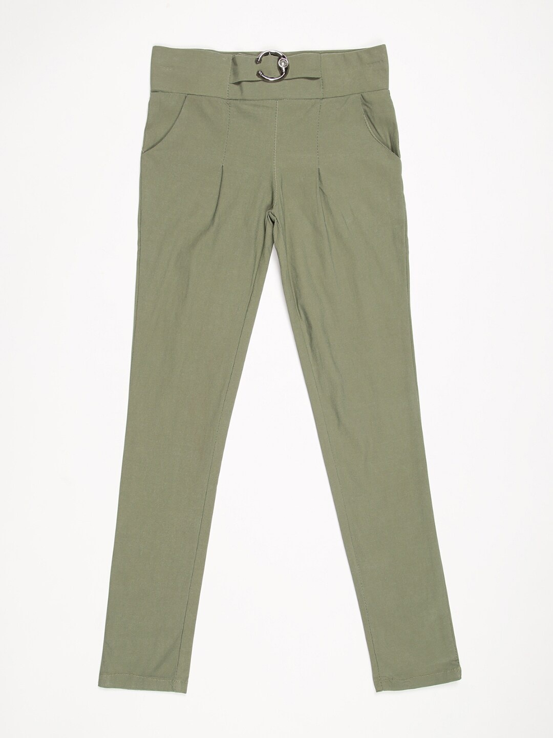 

V2 Value & Variety Girls Green Solid Jeggings