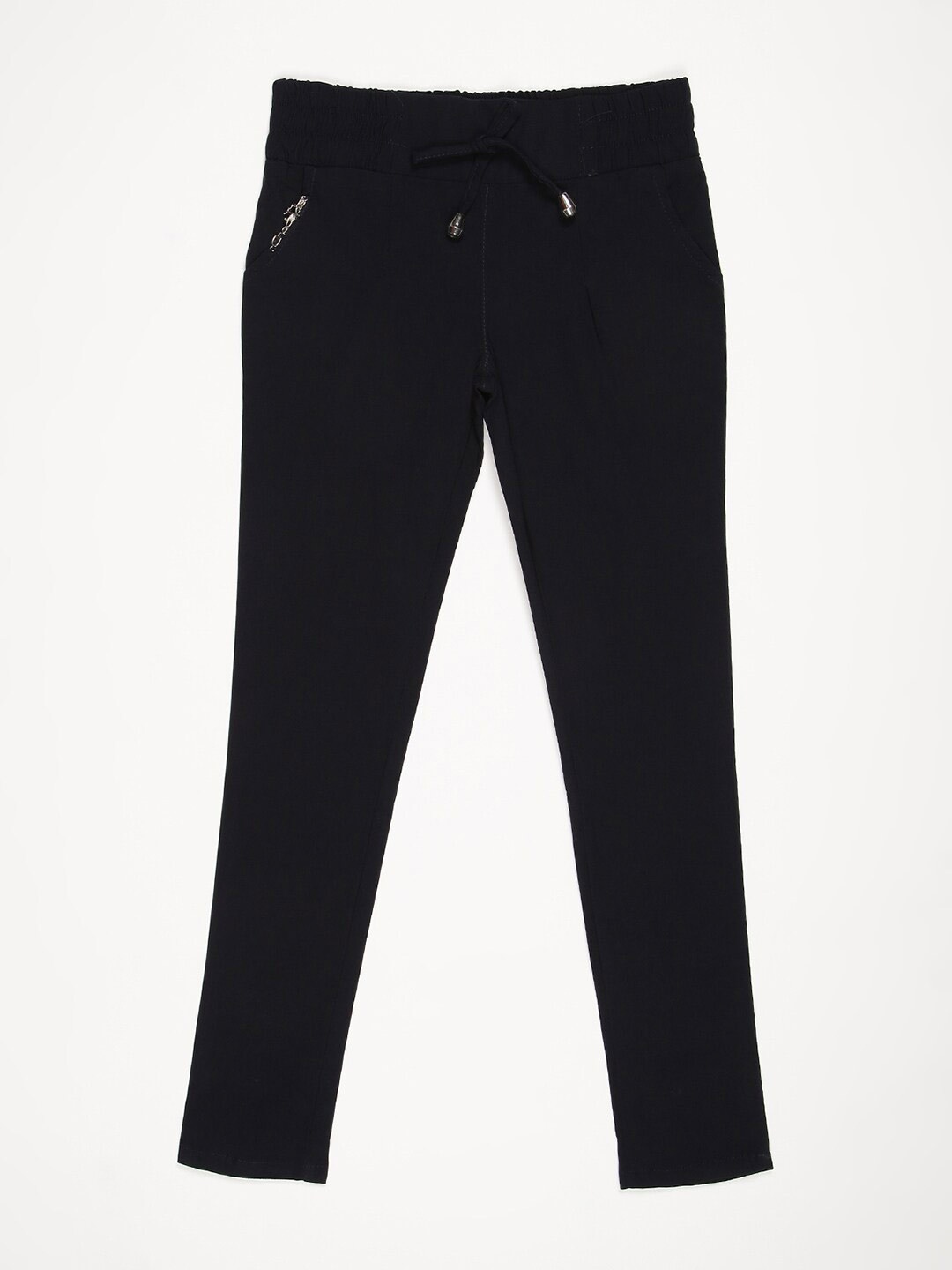 

V2 Value & Variety Girls Navy Blue Solid Cotton Jeggings