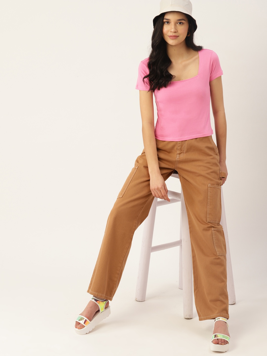 

DressBerry Women Pink Pure Cotton T-shirt