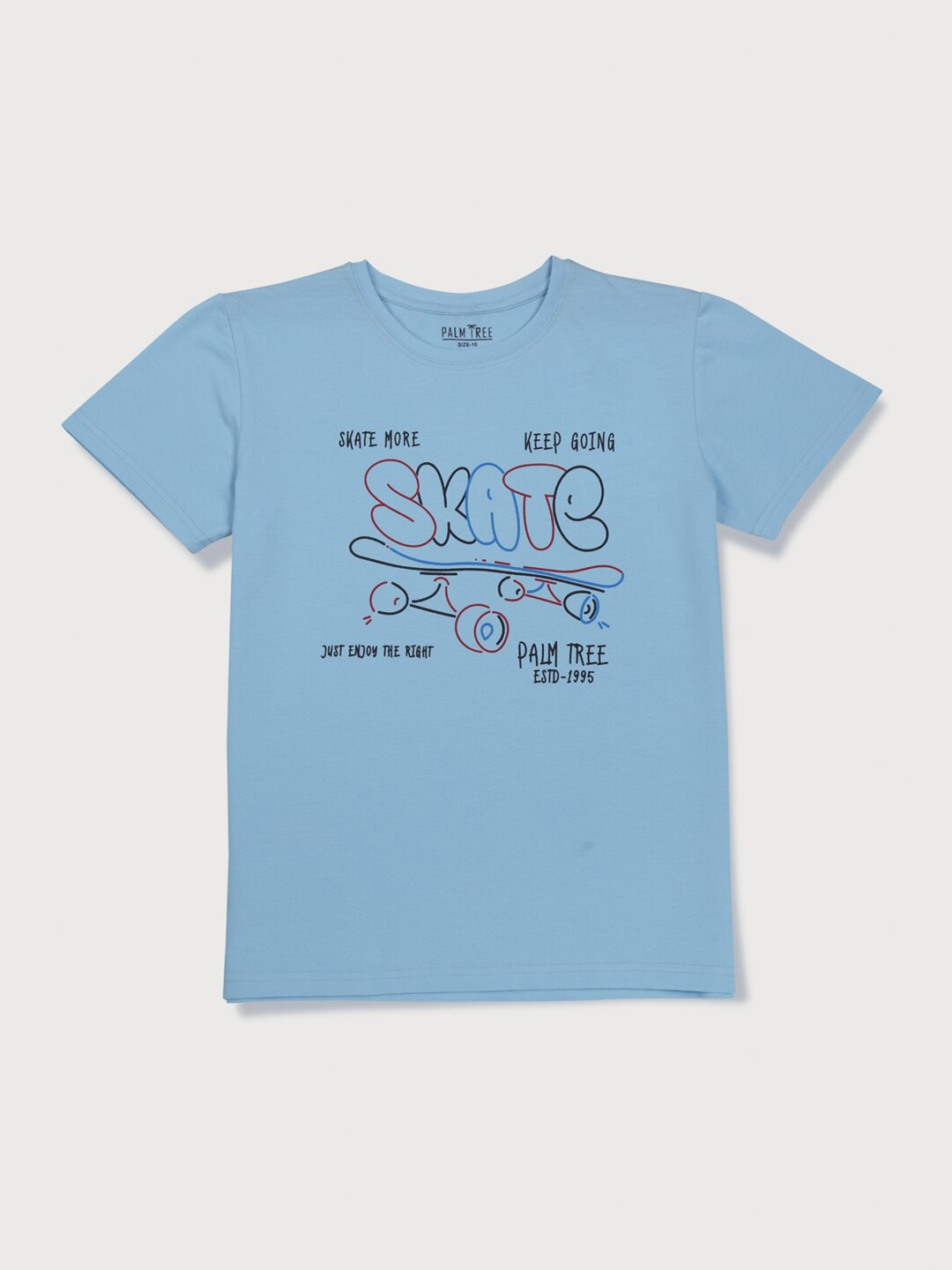 

Palm Tree Boys Blue Typography Printed T-shirt