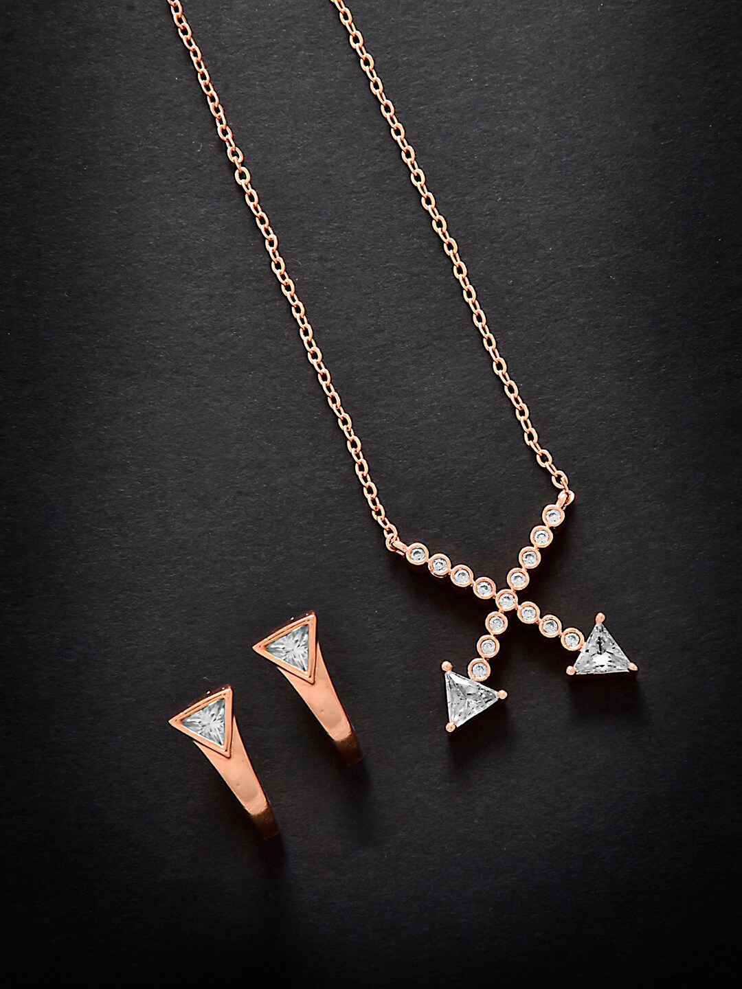

MINUTIAE Women Rose Gold Plated Jewellery Set
