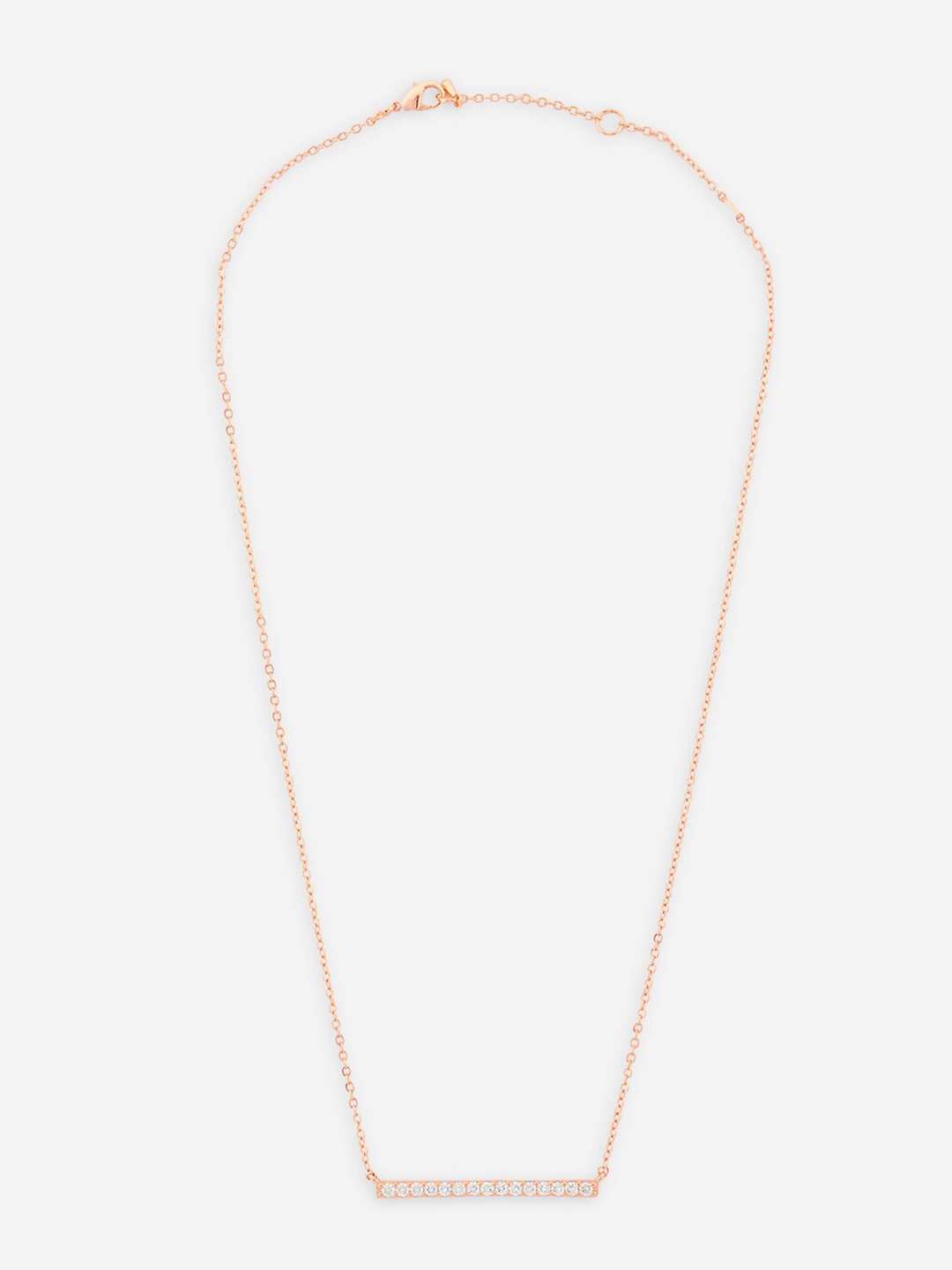 

MINUTIAE Rose Gold-Plated White Crystals Stone-Studded Pendant Bracelet Set