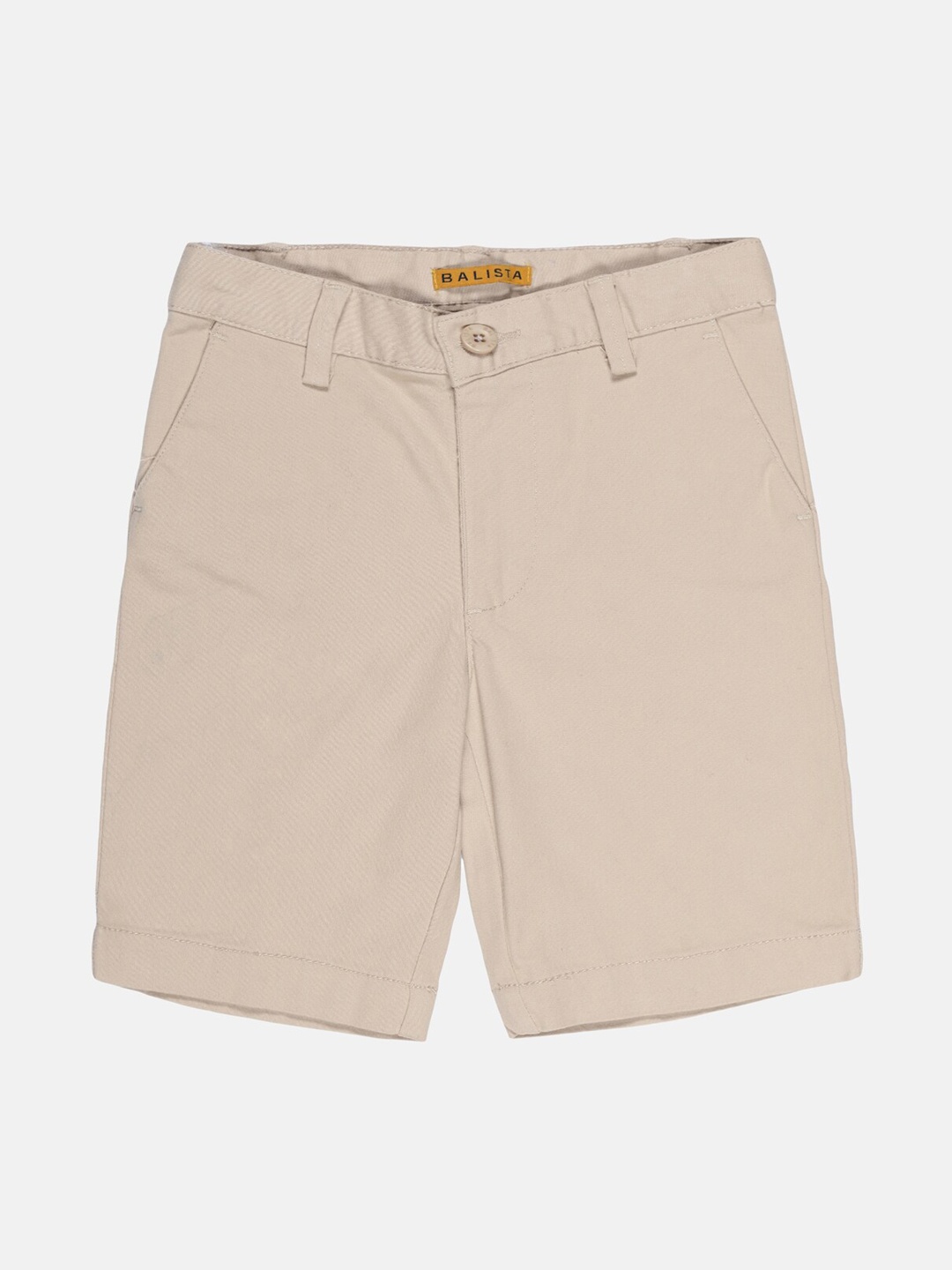 

Balista Boys Cream-Coloured Solid Cotton Shorts