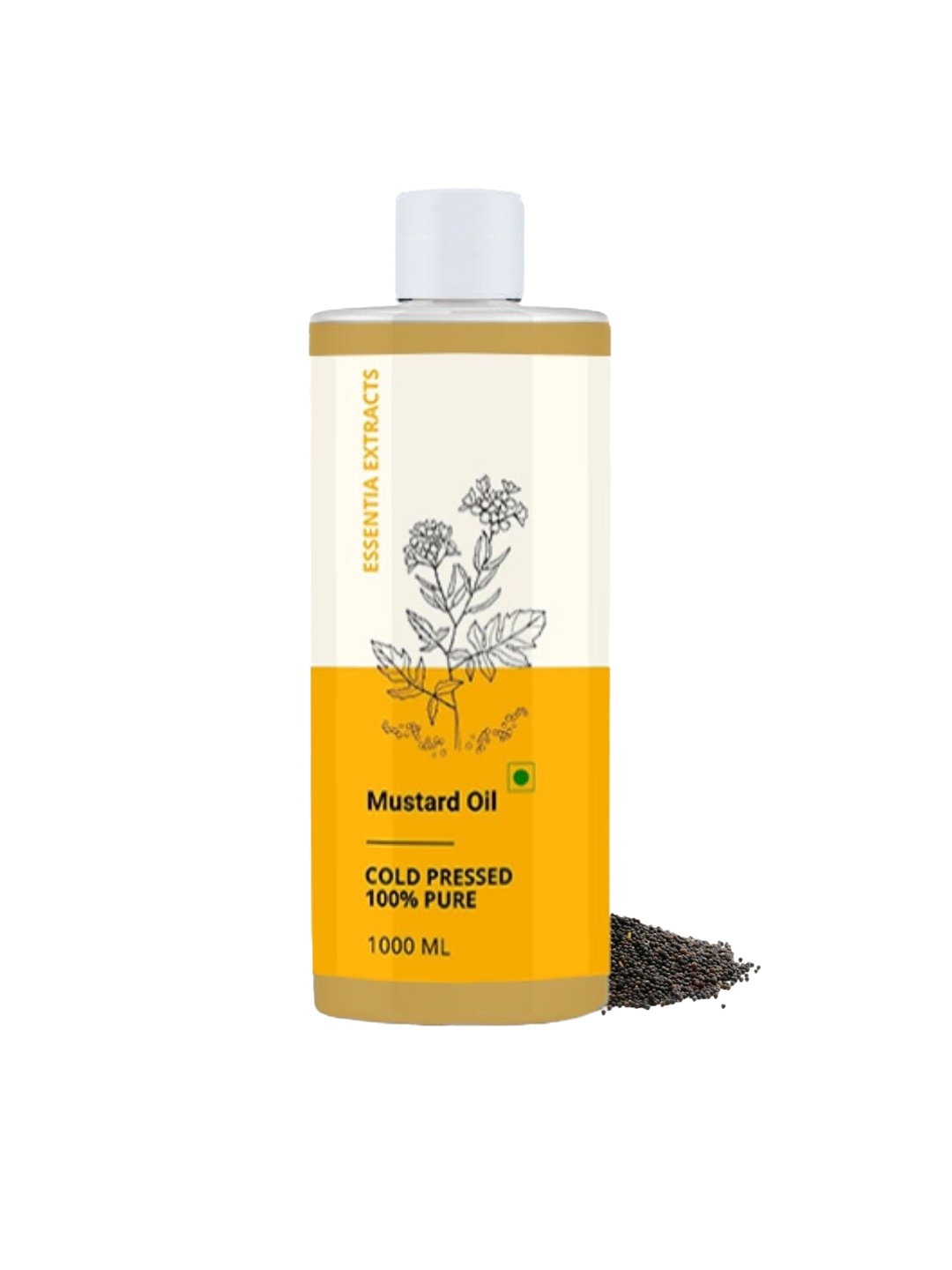 

ESSENTIA EXTRACTS Cold-Pressed 100% Pure Mustard Oil for Skin & Hair - 1000ml, Yellow