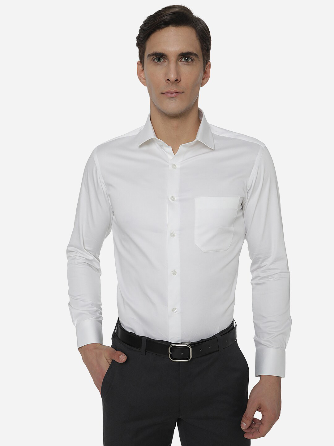 

Greenfibre Men White Slim Fit Formal Shirt