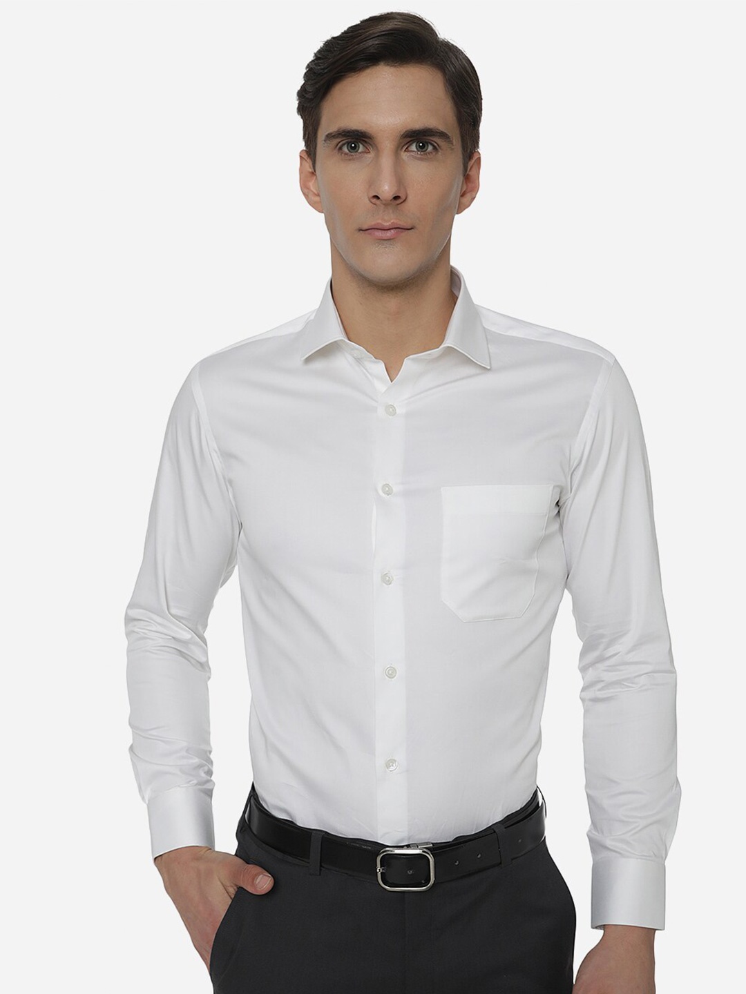 

Greenfibre Men White Slim Fit Formal Shirt