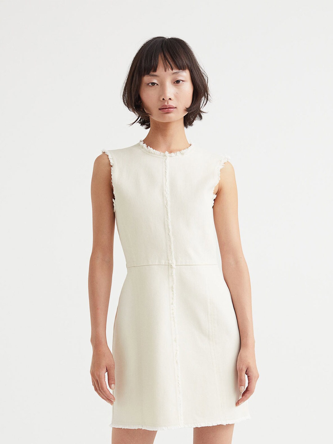 

H&M Women Beige Cotton Twill Dress