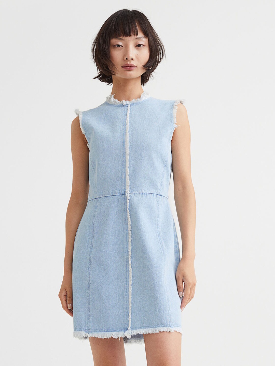 

H&M Women Blue Sleeveless Denim Dress