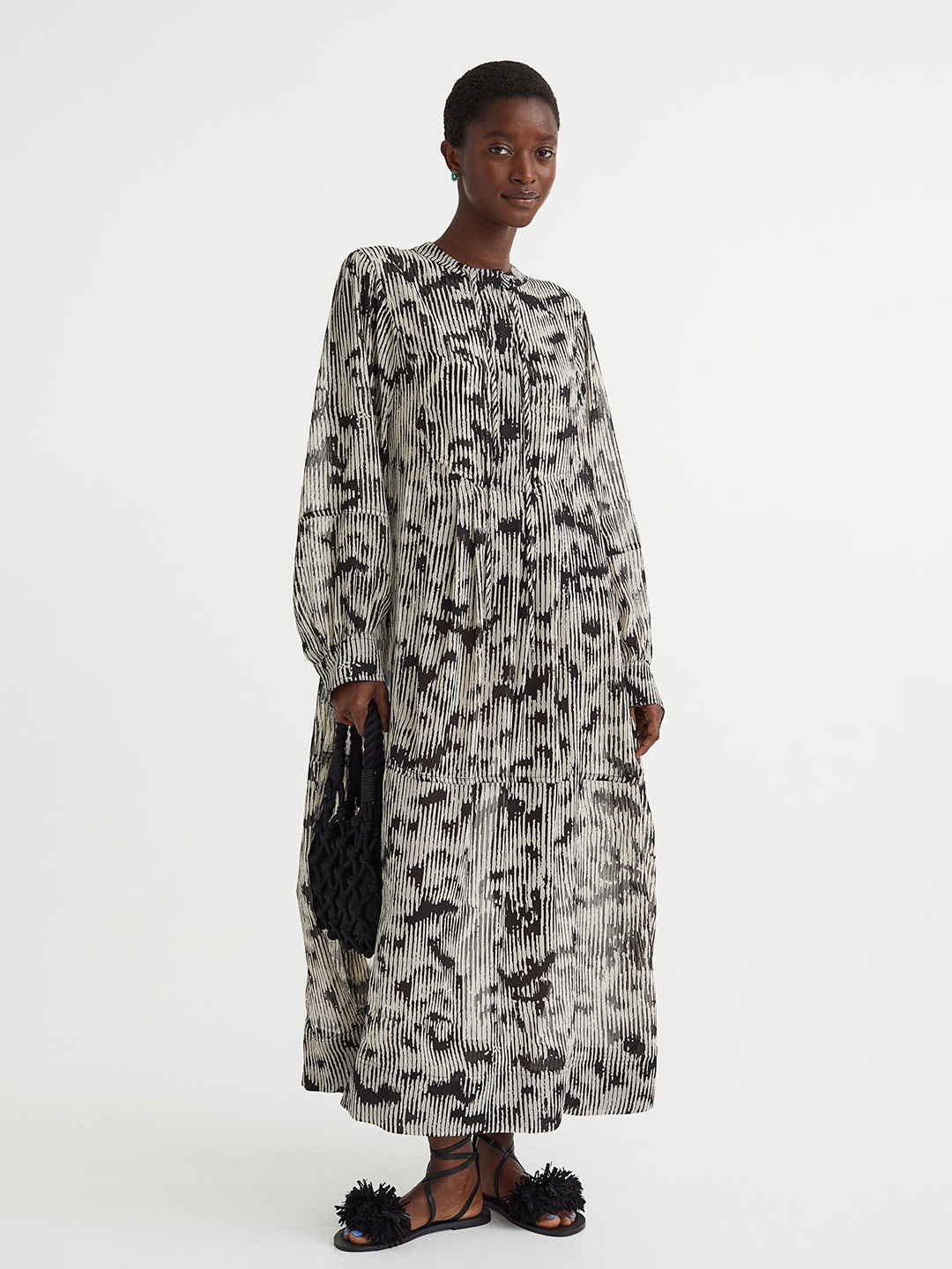 

H&M Women Black Tie-Detail Dress