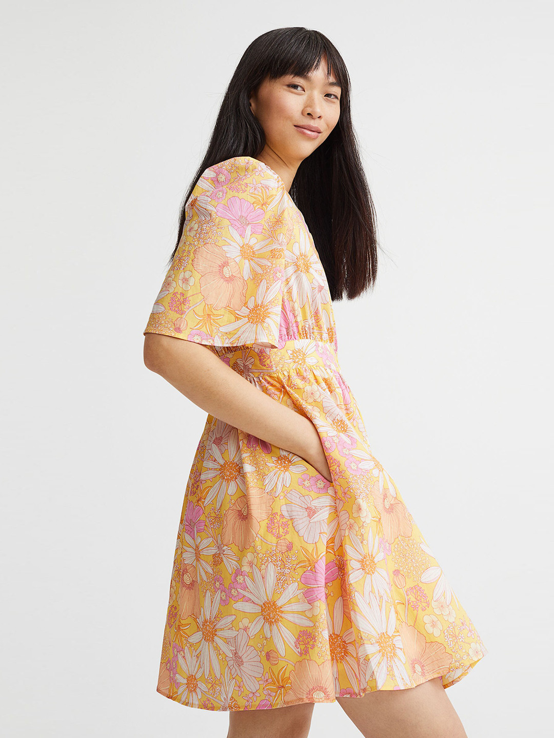 

H&M Women Multicoloured Short Cotton Dress, Multi