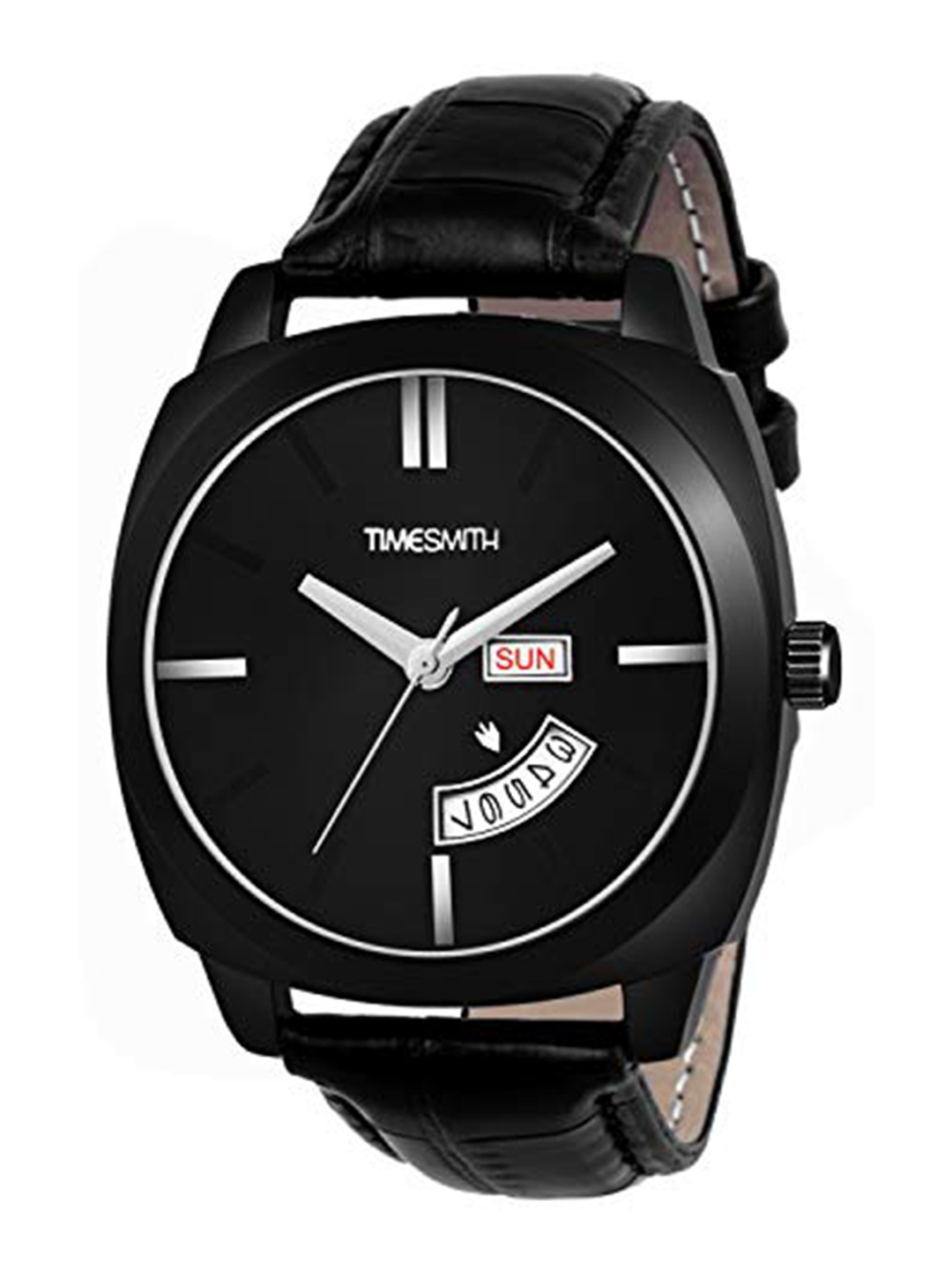 

TIMESMITH Men Black Dial & Black Leather Straps Analogue Watch