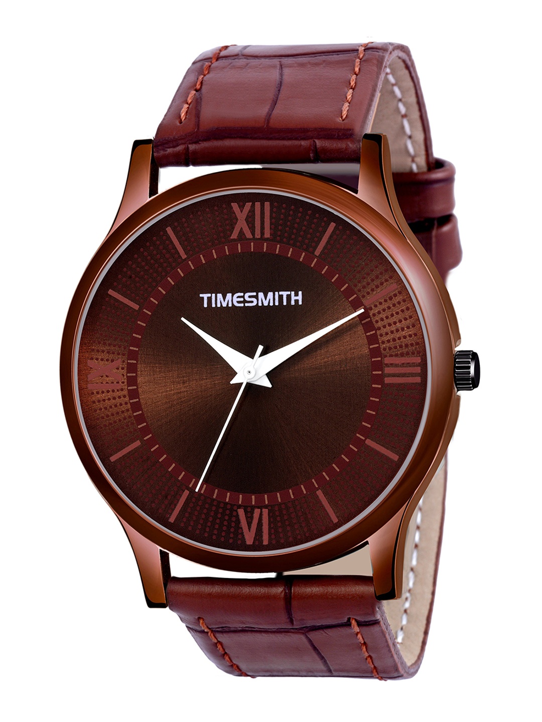 

TIMESMITH Men Brown Dial & Brown Leather Wrap Around Straps Analogue Watch
