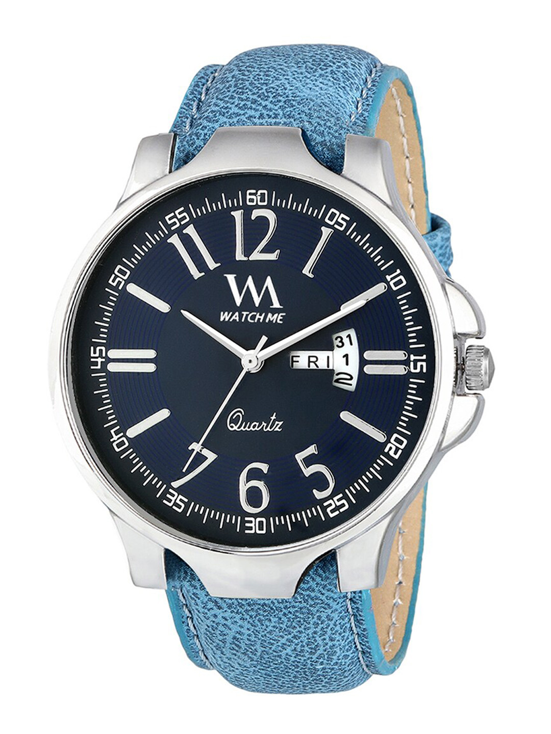

TIMESMITH Men Multicoloured Embellished Dial & Blue Leather Straps Analogue Watch DDWM-050 Him, Multi