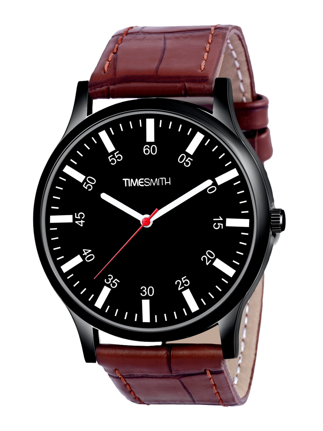 

TIMESMITH Men Black Dial & Brown Leather Straps Analogue Watch