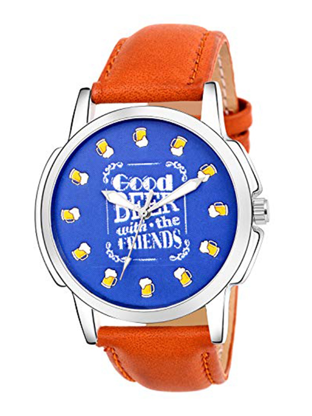 

TIMESMITH Men Blue Printed Dial & Brown Leather Straps Analogue Watch TSC-BEER Him-Blue