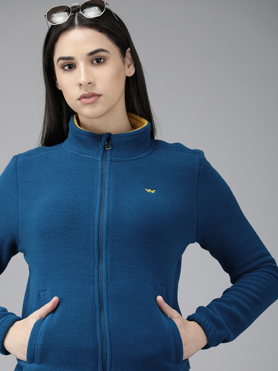 

Wildcraft Women Lightweight Tailored Jacket with Embroidered Brand Logo, Navy blue