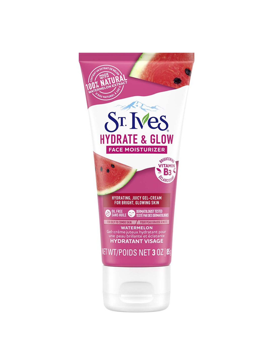 

St. Ives Hydrate & Glow Watermelon Oil-Free Daily Face Moisturizer - 85g, Pink