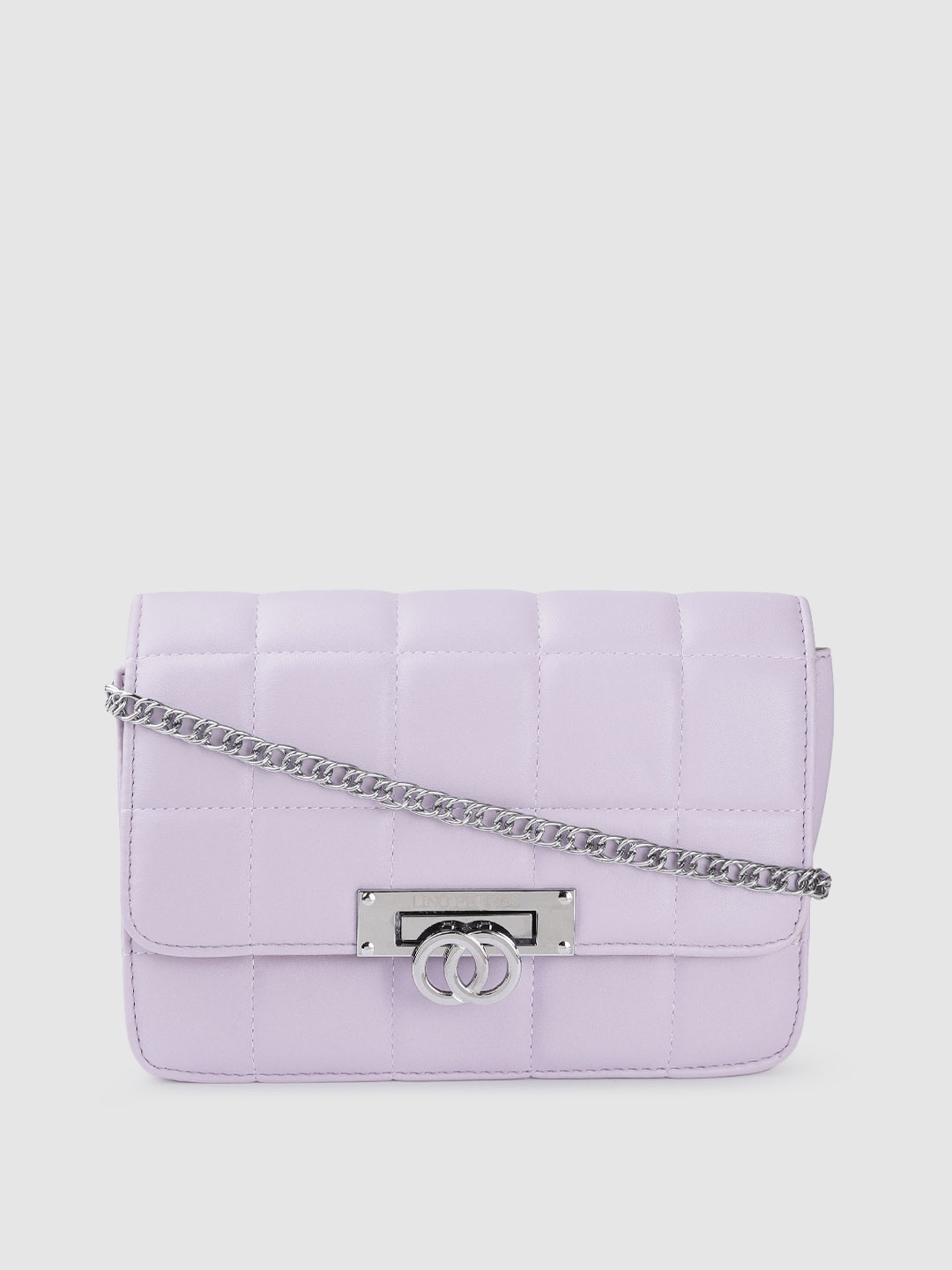 

Lino Perros Women Lavender Solid Quilted Structured Sling Bag