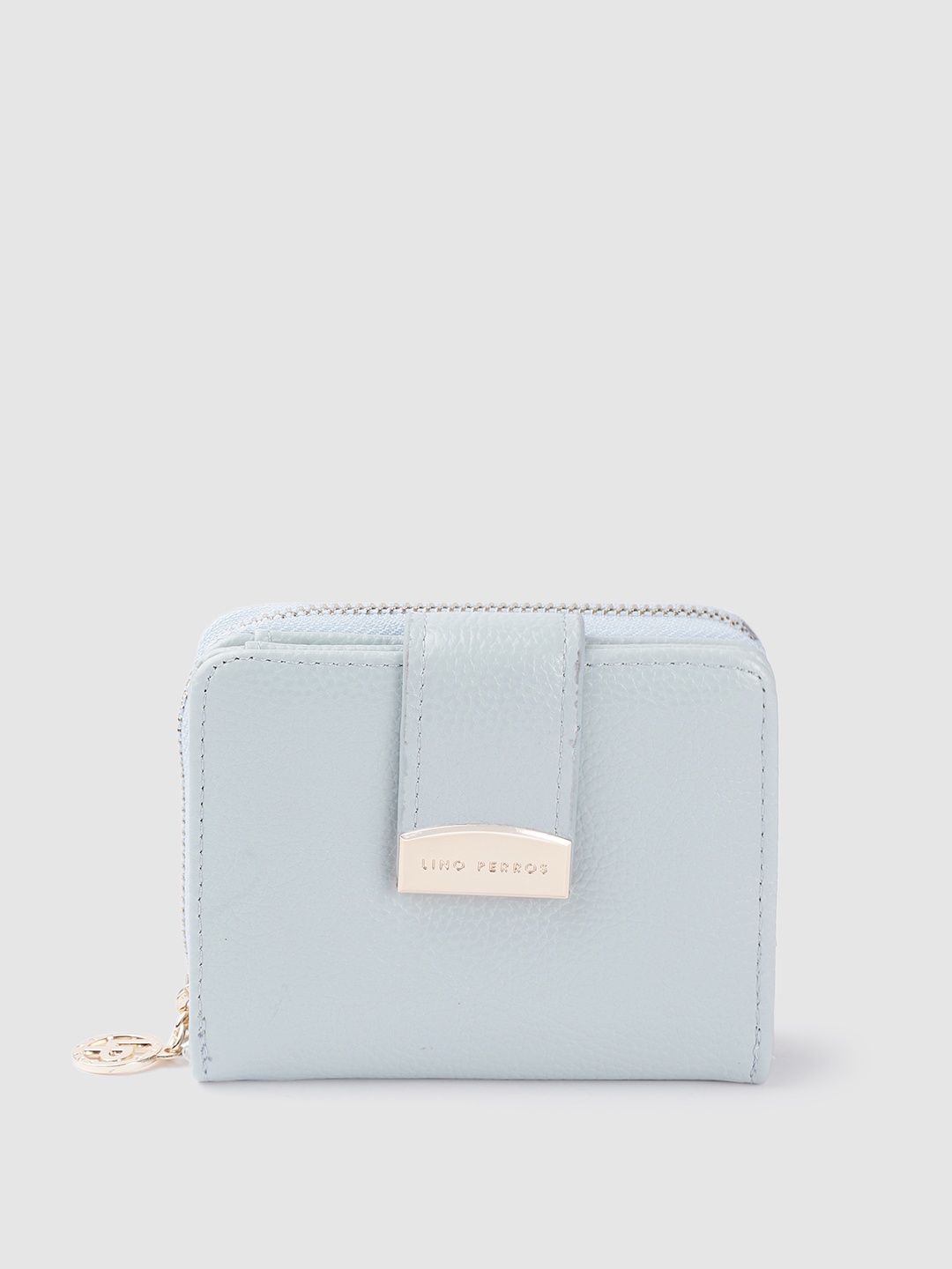 

Lino Perros Women Blue Solid Two Fold Wallet