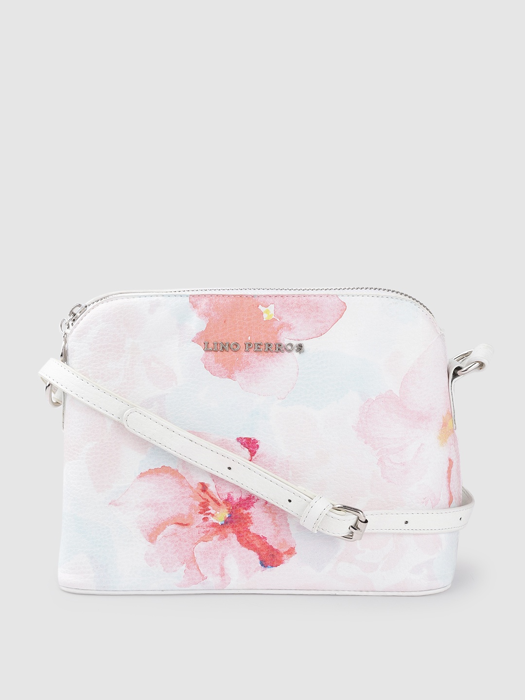

Lino Perros Women Pink & Blue Floral Printed Structured Sling Bag