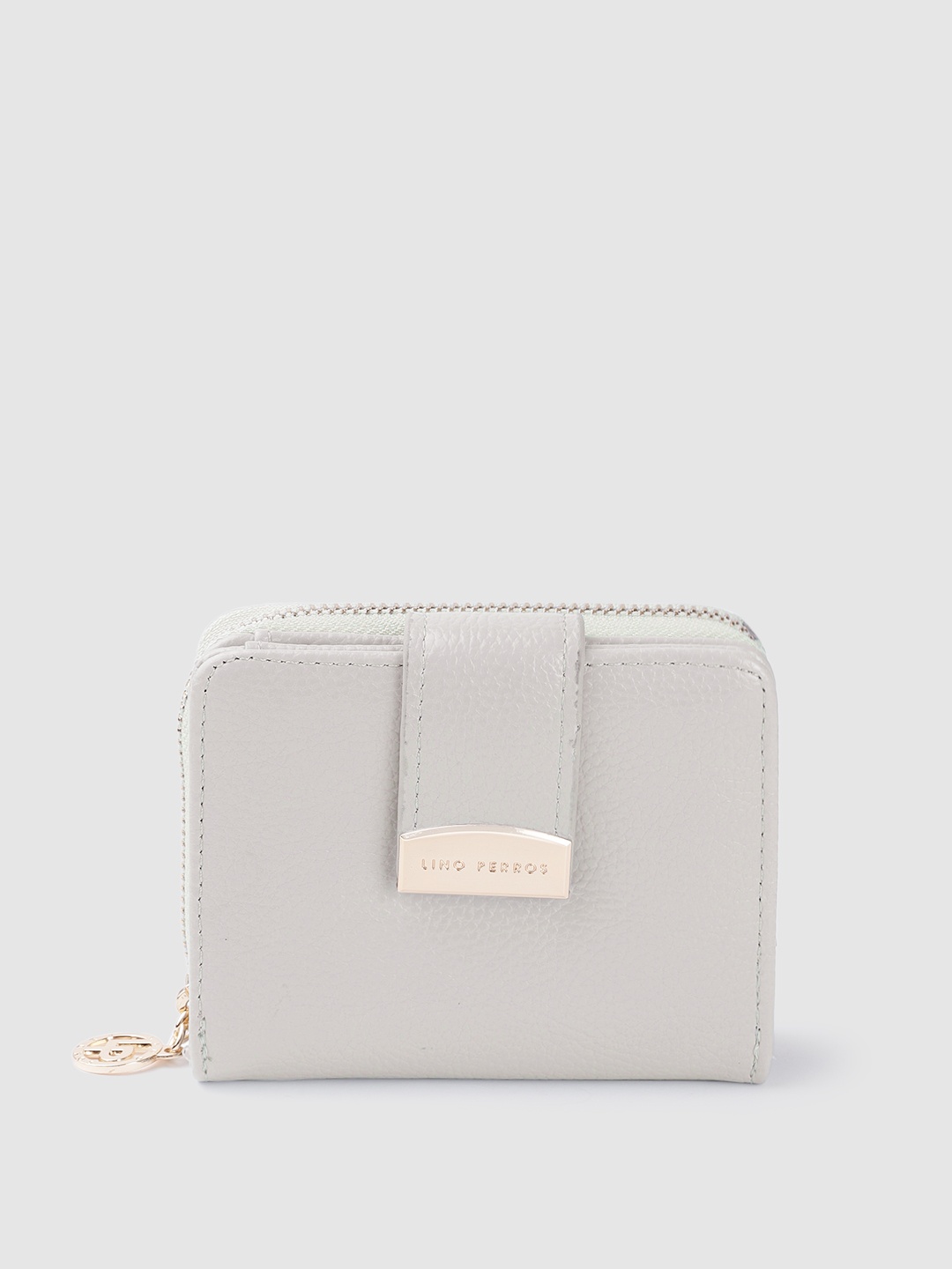 

Lino Perros Women Grey Solid Two Fold Wallet