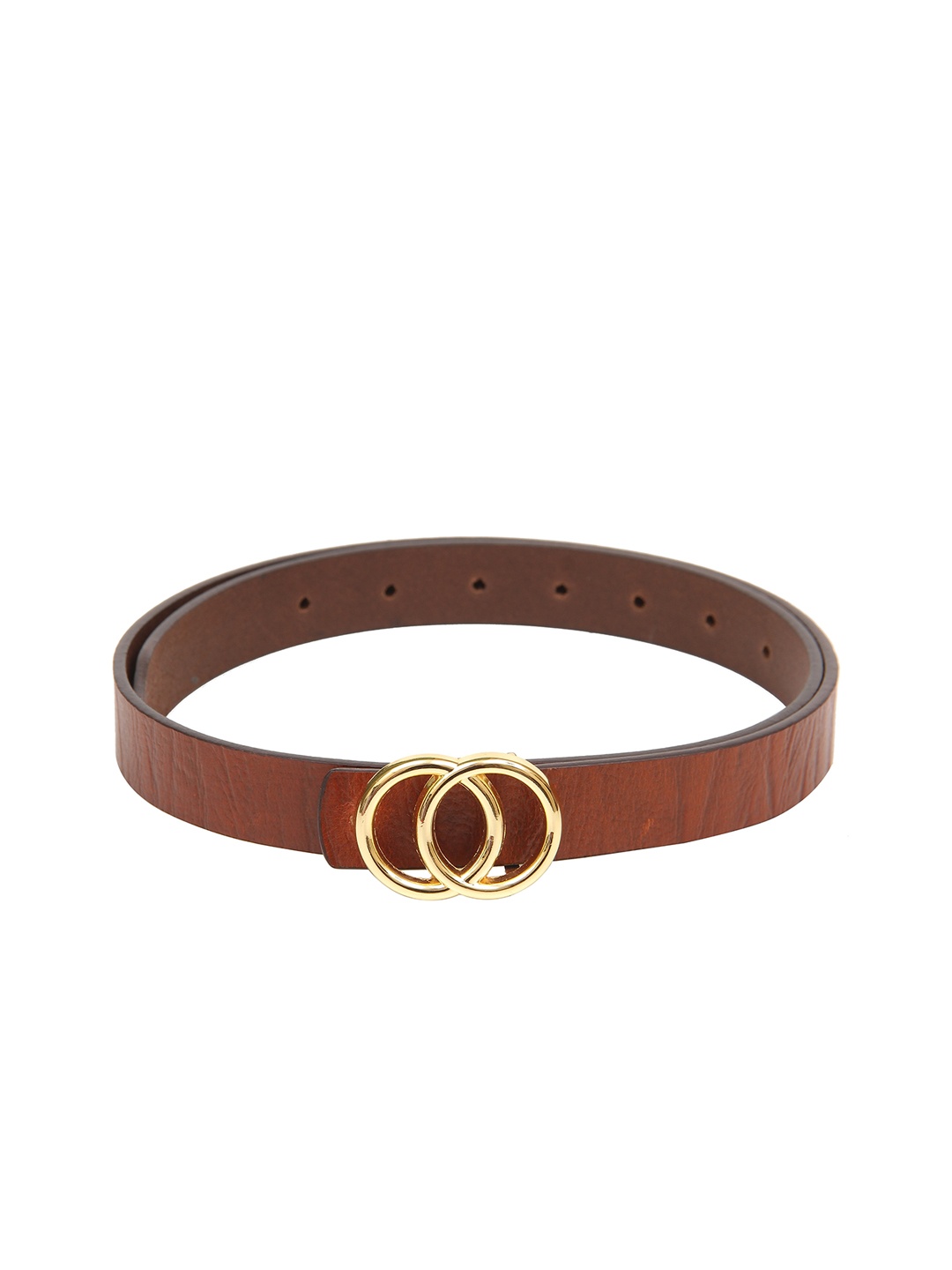 

Calvadoss Women Tan Textured Leather Belt