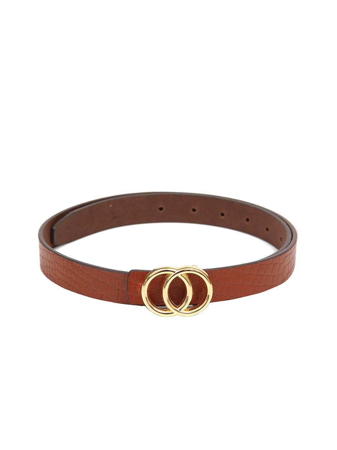 

Calvadoss Women Tan Textured Leather Belt