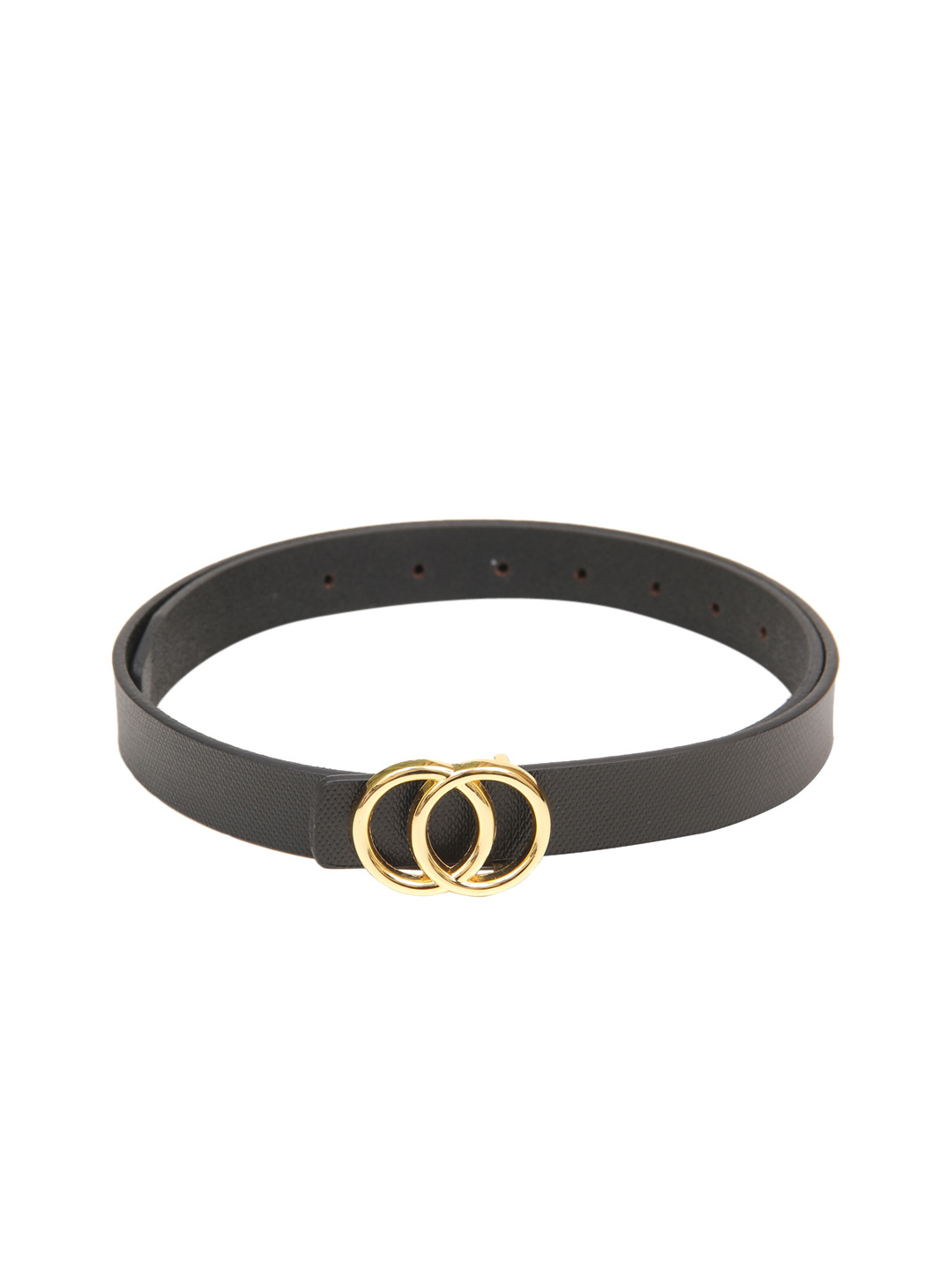 

Calvadoss Women Black Textured Leather Belt