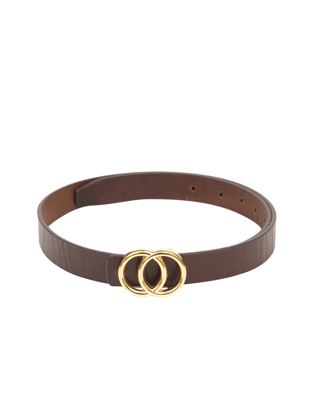 

Calvadoss Women Brown Textured Leather Belt