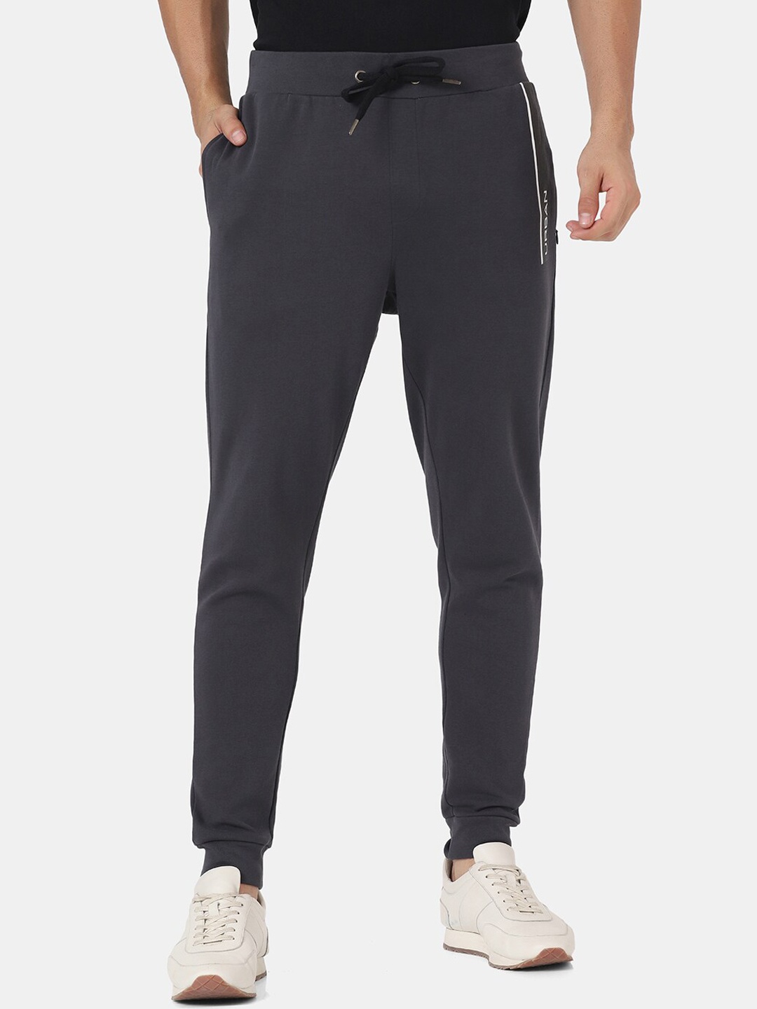

Blackberrys Men Charcoal Solid Cotton Regular Fit Track Pants