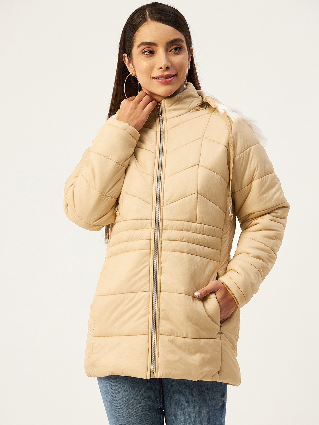 

Okane Women Cream-Coloured Parka Jacket