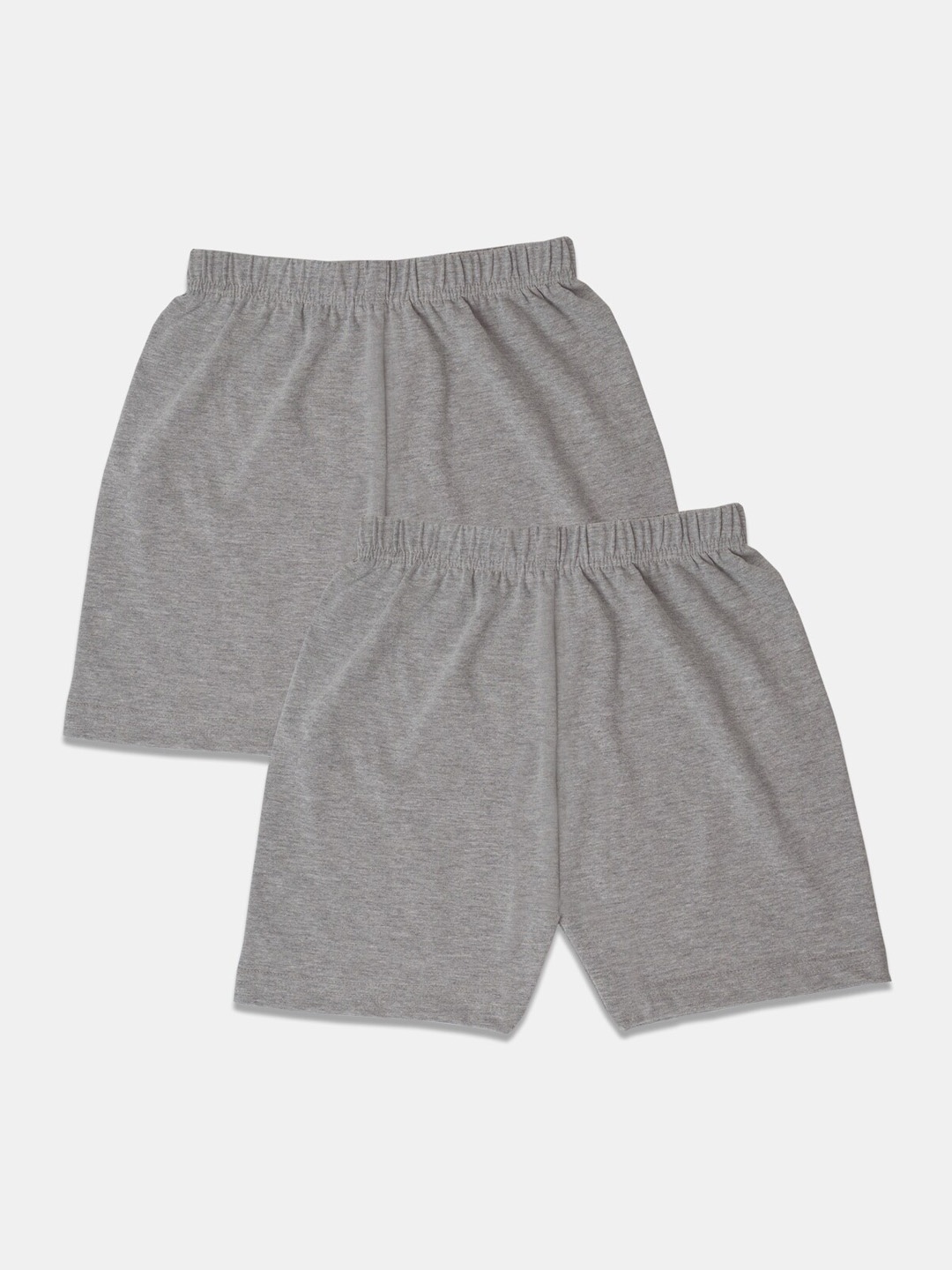 

Punkster Girls Grey Pack Of 2 Melange Skinny Fit Innerwear Shorts, Grey melange