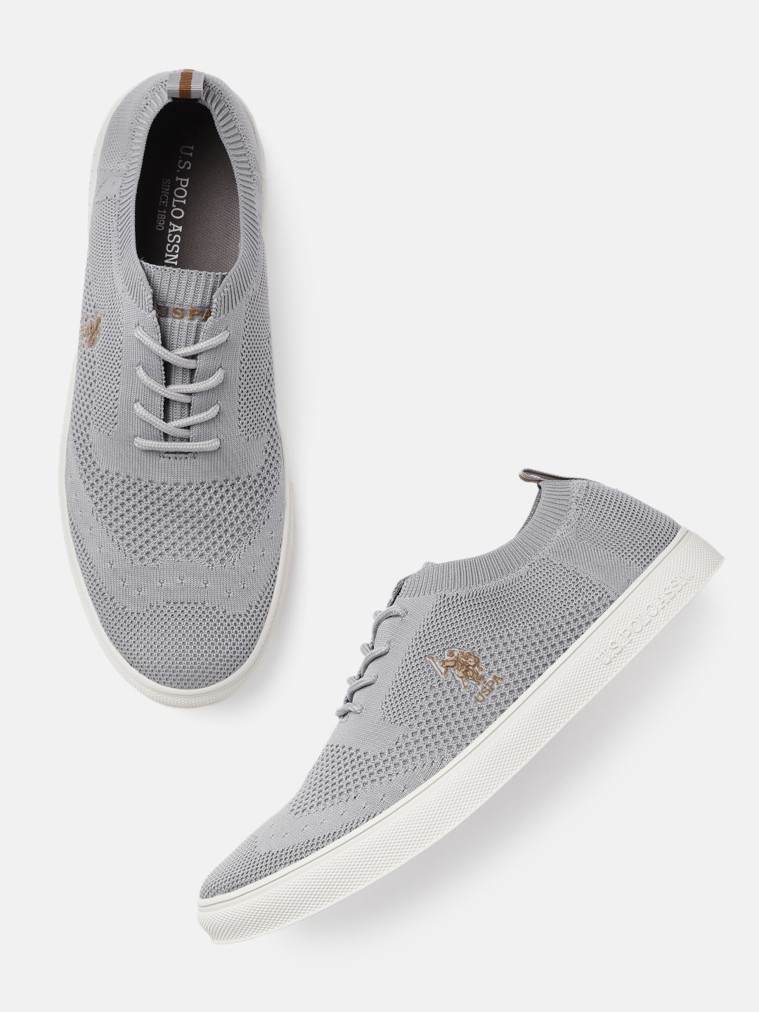 

U.S.Polo Assn. Men Grey Solid Sneakers