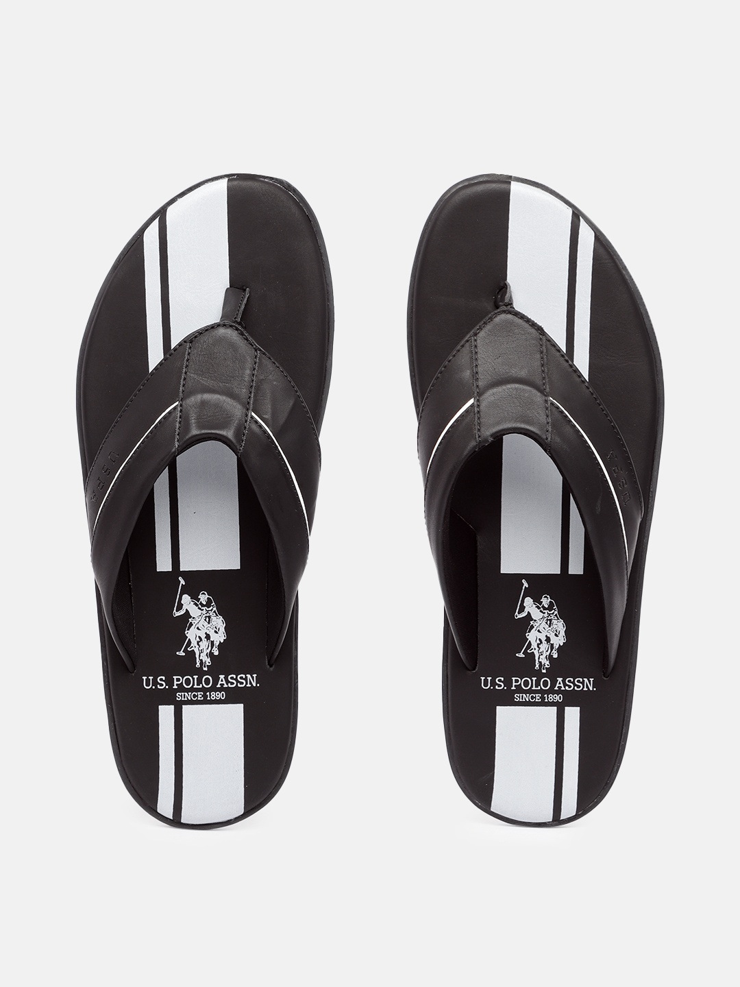 

U.S. Polo Assn. Men Black Thong Flip-Flops