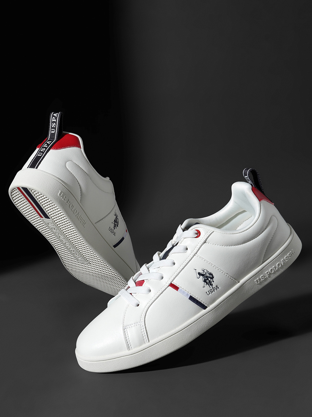 

U.S. Polo Assn. Men Solid PU Lester Sneakers, White