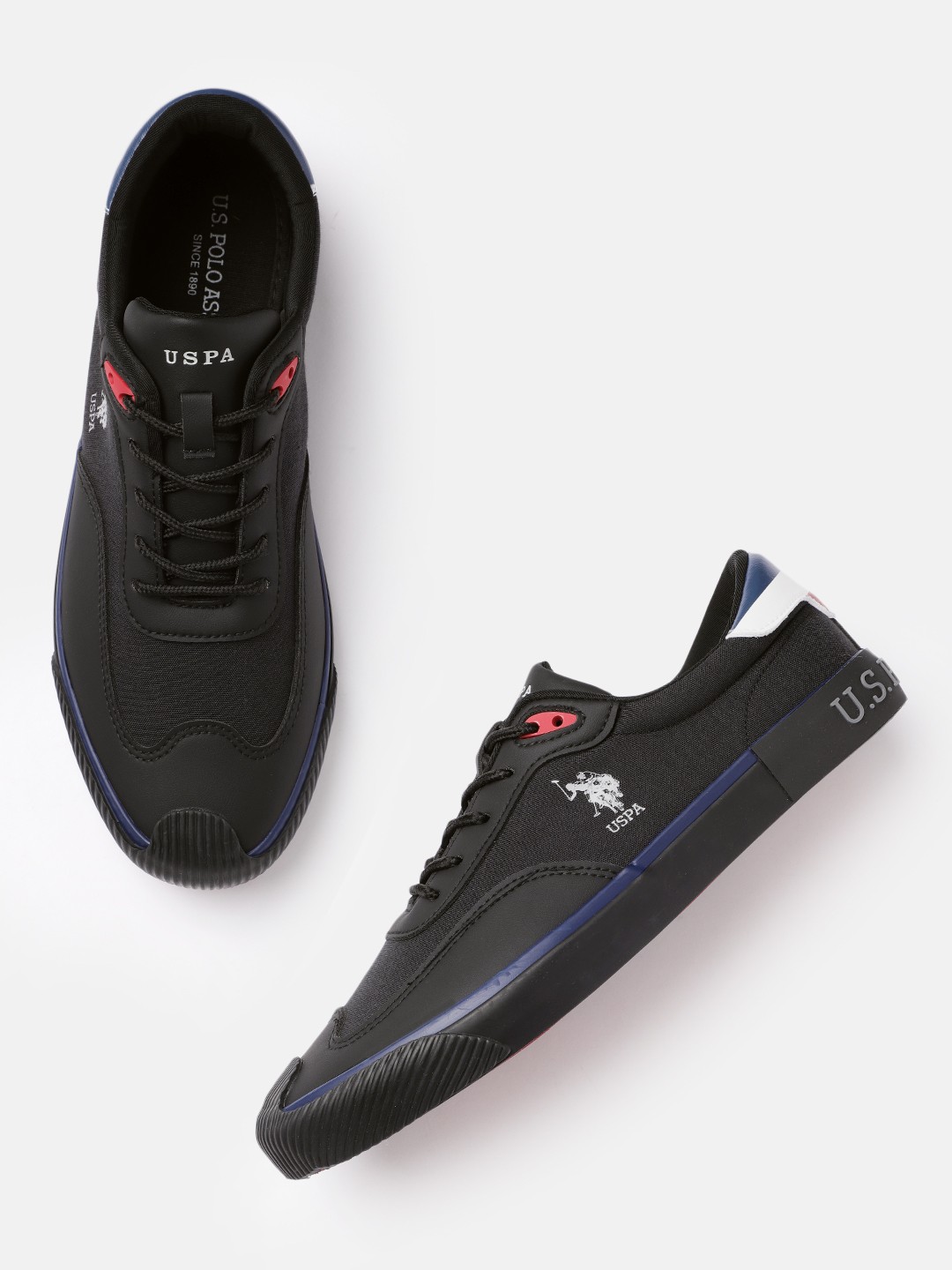 

U.S.Polo Assn. Men Black Solid Sneakers